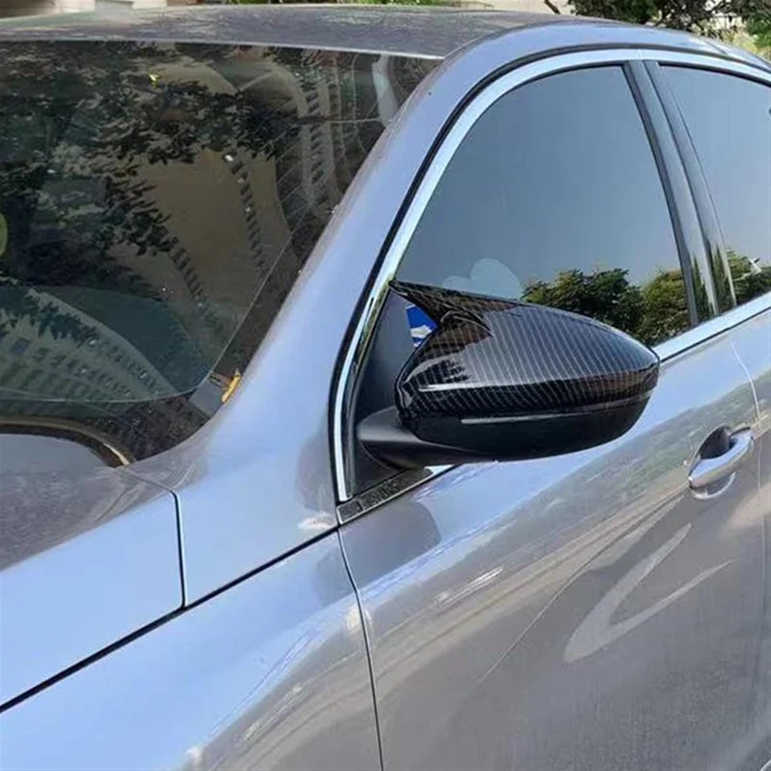 Compatible For Peugeot 208 2020-2023 308 2014-2020 508 2008 Rearview Side Mirror Cover Wing Cap Sticker Exterior Case Trim Carbon (Color : Glossy Black)