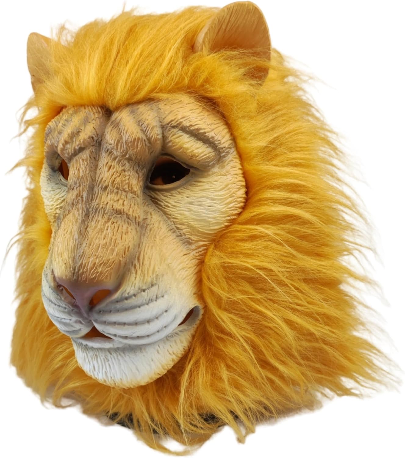 Fun Lion Costume Mask | Adult Size | Latex and Mane Material, Durable, Elastic, Suitable for All Kinds of Masquerade Parties