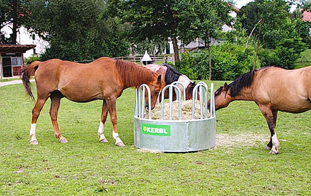 Kerbl Rundraufe mit 8 Fressplätzen für Loses Futter oder kleine Hochdruckballen