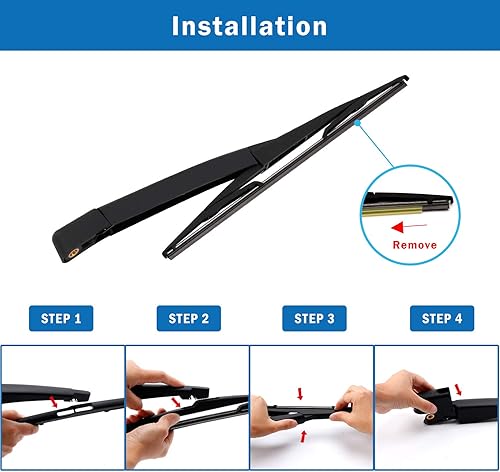 Miniatura 6 de WTI Juego de limpiaparabrisas trasero compatible con Ford Expedition 2009-2016  Compatible con Lincoln Navigator 2009-2016 SUV, kit de