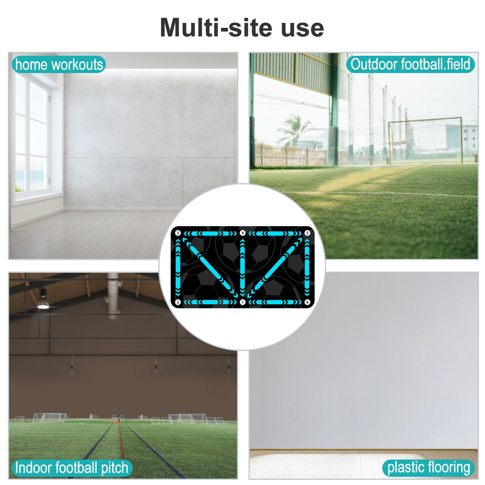 Soccer Training Mat, Silent Footstep Agility Training Mat Football Equipment - Non-slip Speed Improve Footwork Trainer