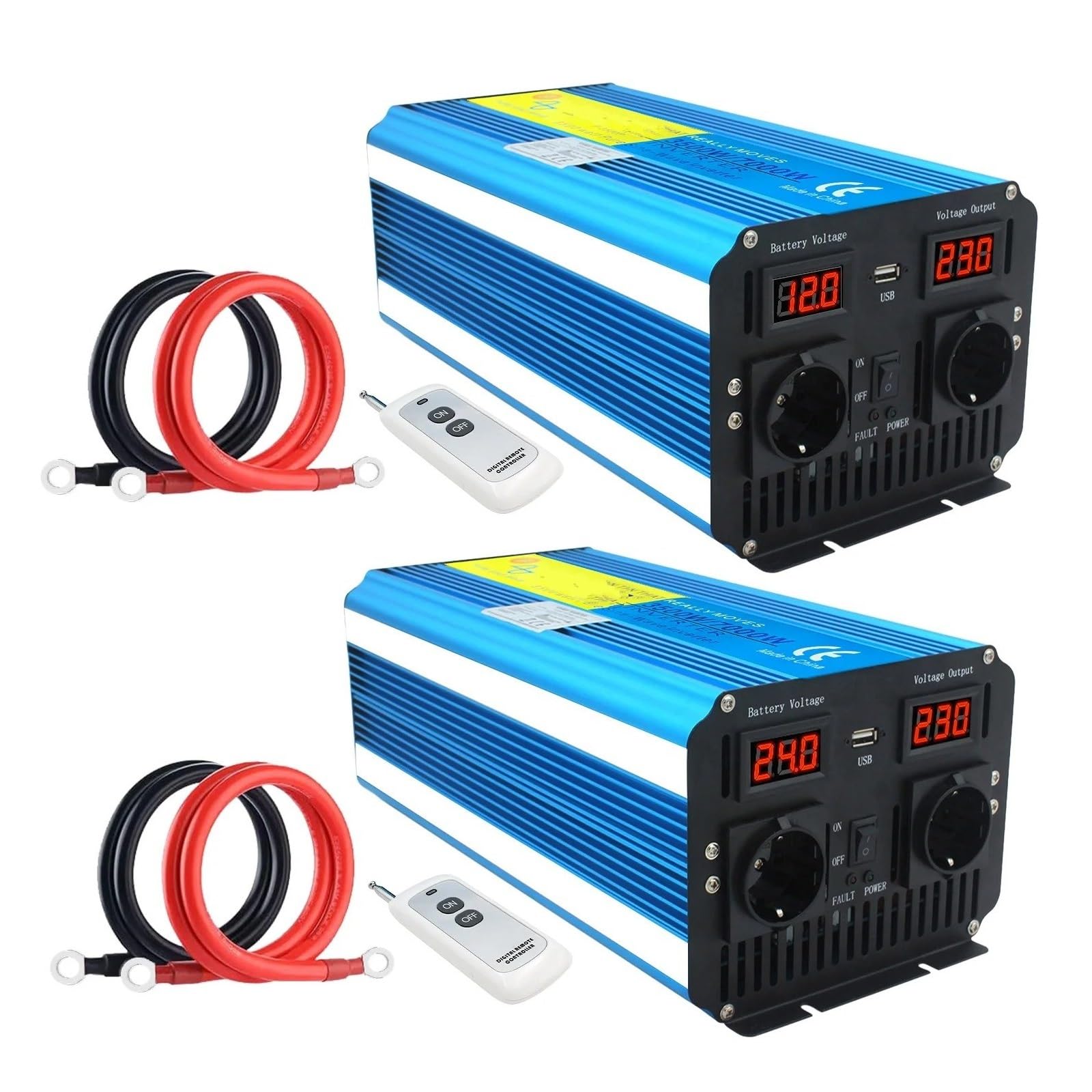 Convertidor Inversor Transformador Inversor Onda Sinusoidal Pura 3500/7000W 4000/8000W 50 Hz/60Hz CC 12 V/24 V A CA 110 V/220 V Control Remoto LED Convertidor Múltiples Enchufes.(7000W 12V 60hz UN)