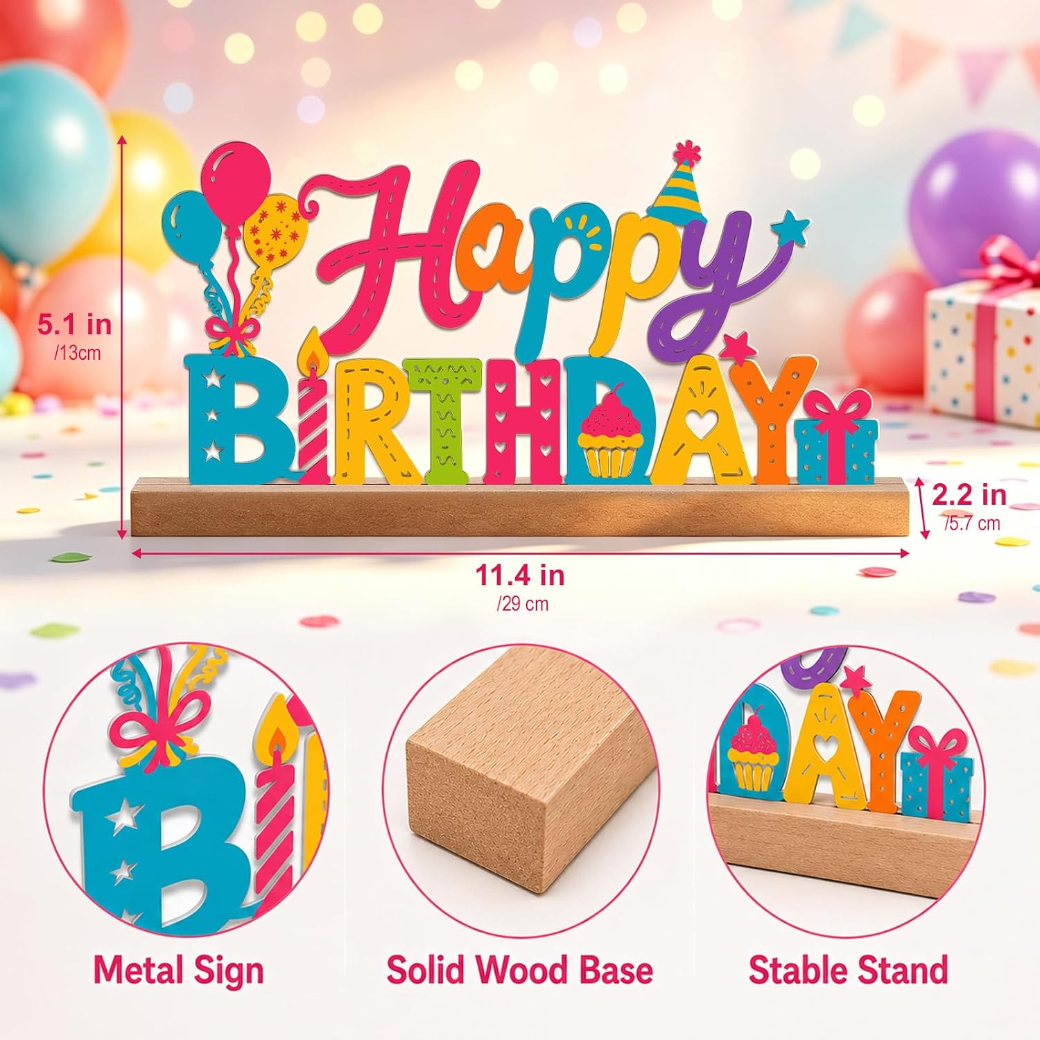 Happy Birthday Sign Centerpieces for Table,Birthday Desk Decorations