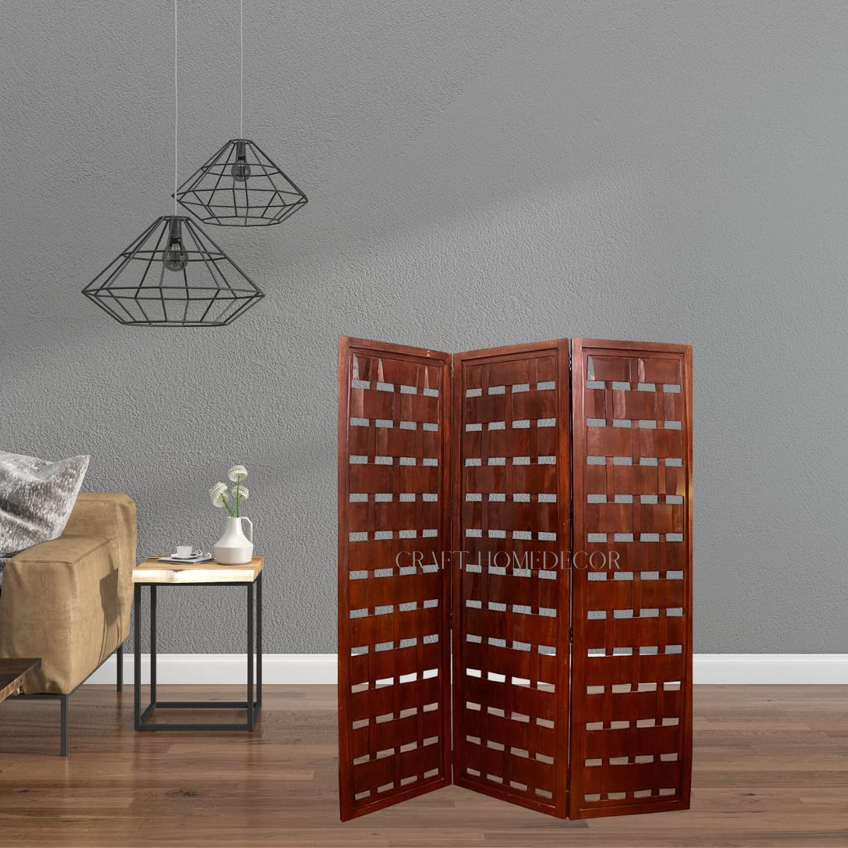 CRAFT HOMEDECOR Wooden Room Partition for Living Room,Room Divider 3