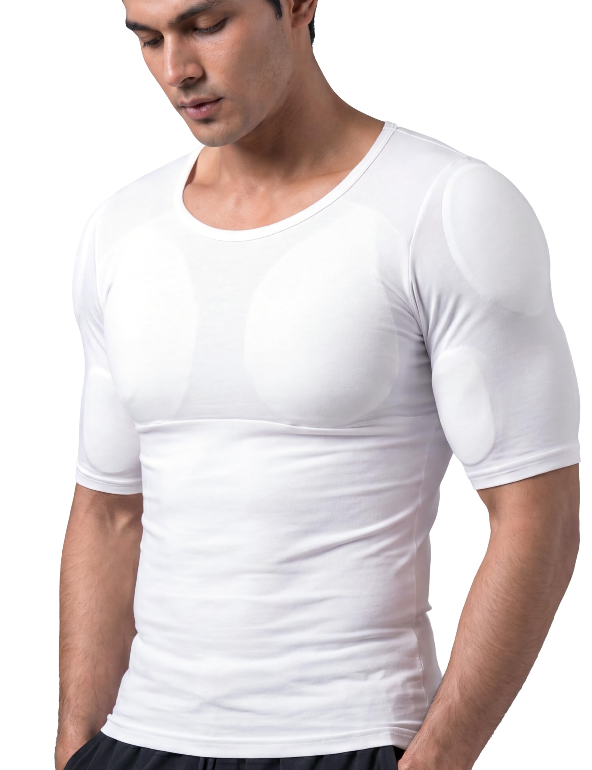 Form Physiq Padded Chest & Shoulder Enhancement Inner Vest for Men - Titan White- L-image-23