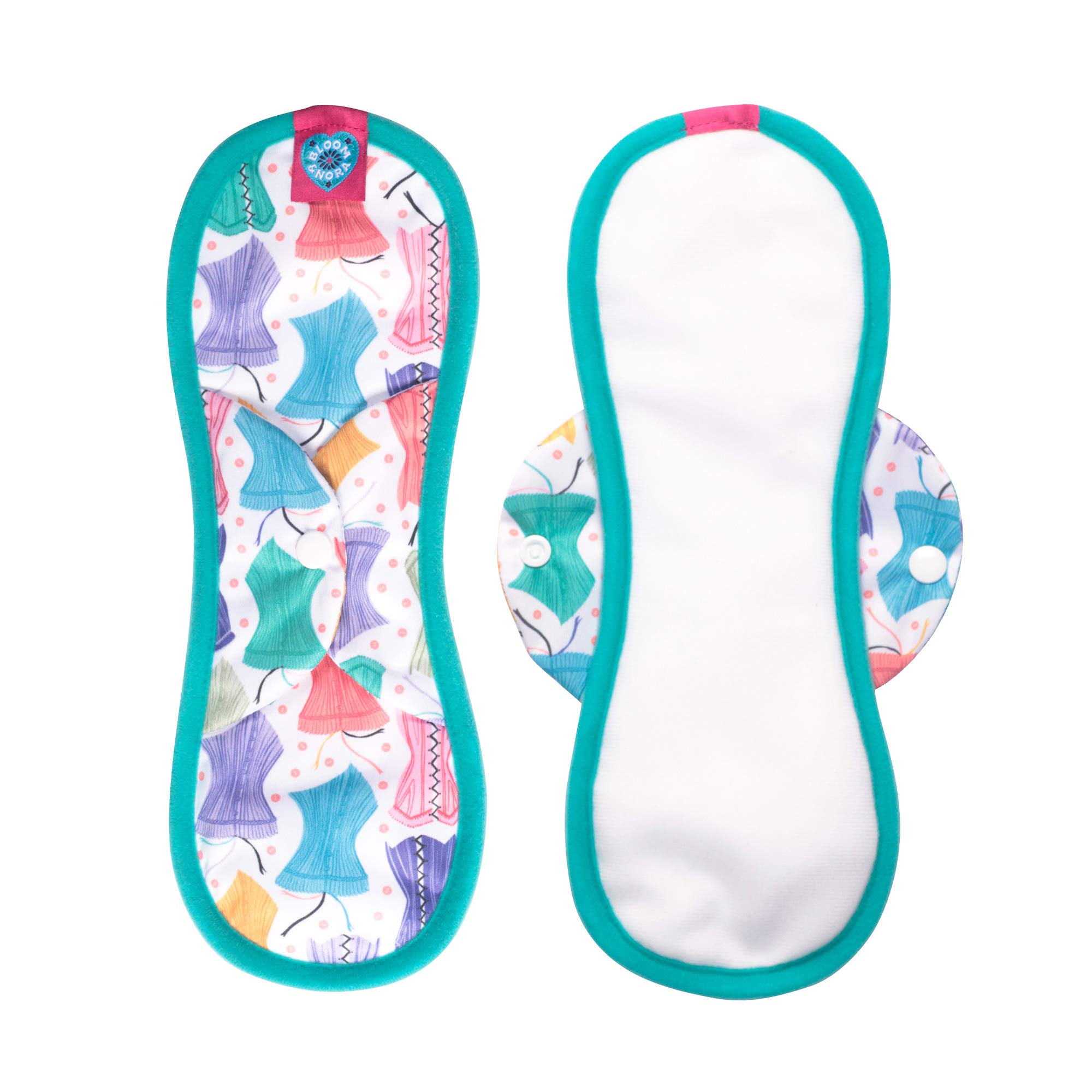 Bloom & Nora Reusable Sanitary Pads, Nora Single Pad, Maxi, Hourglass