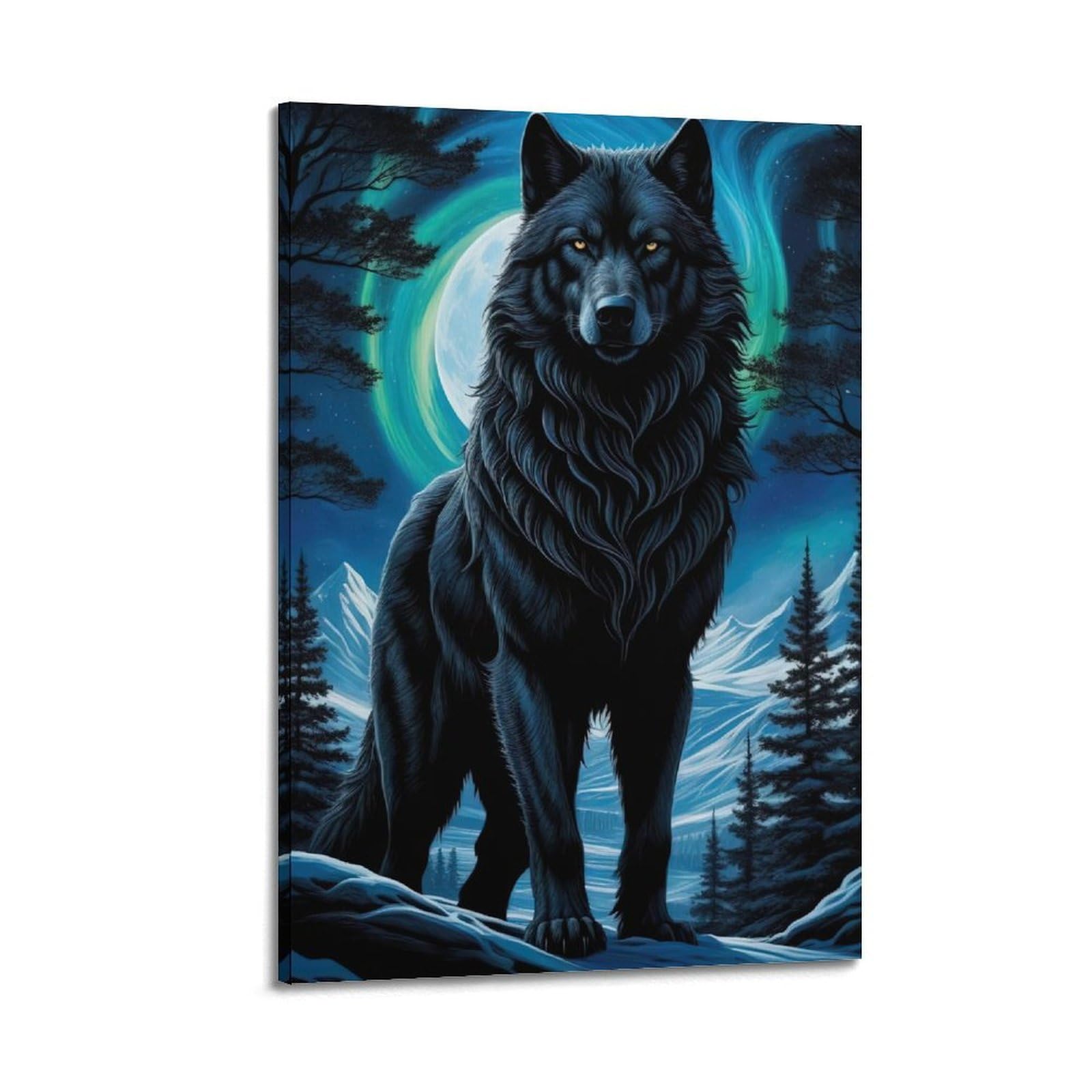 ZSZWHJ Animal Artwork Poster Wolves in The Snow Poster Decorative Painting Canvas Wall Posters And Art Picture Print Modern Family Bedroom Decor Posters 20x30inch(50x75cm)