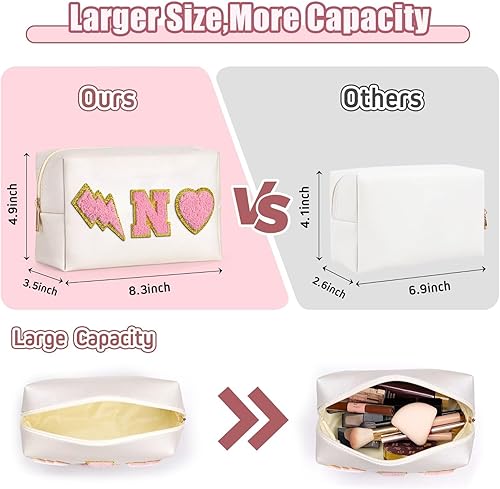 Miniatura 7 de Bolsa de maquillaje preppy, Blanco, Medium (3