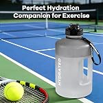 WEMEET Big Reusable Sport Water Jug with non-slip handle, 1 Gallon Water Bottle with Straw and Time Marker, for All Day Hydration, Exercise and Outdoor (Black White)