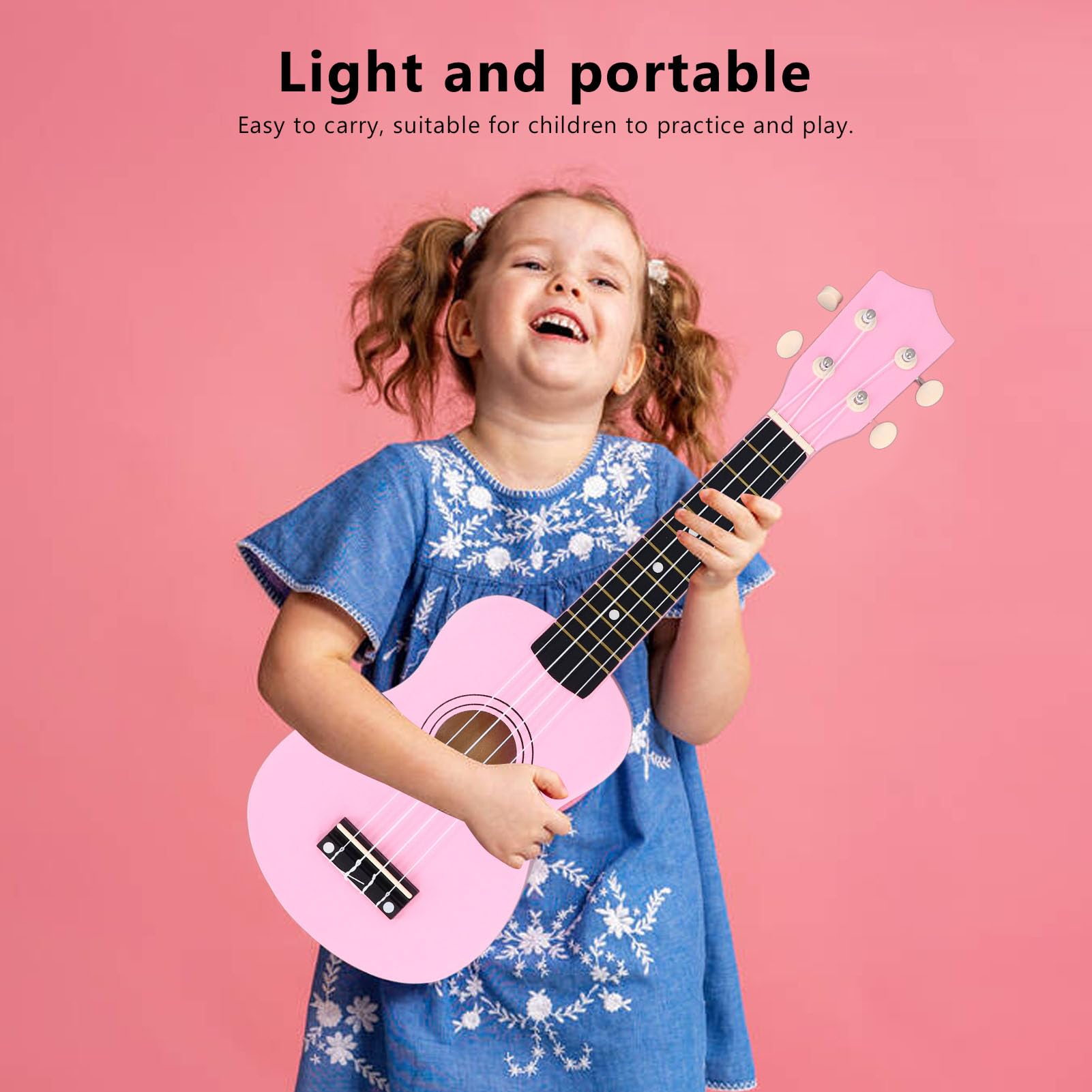 Ukulele per Bambini, Chitarra Ukulele Giocattolo per Bambini 4 Corde Costruzione Leggera e Portatile in Legno, Eccellente qualità del Suono, Utile Idea Pratica per i Bambini