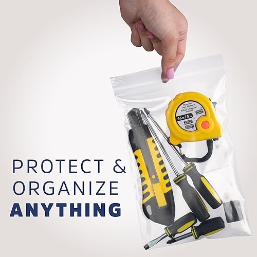 Miniatura 5 de GPI - 1000 bolsas con cremallera de 6 x 10 pulgadas, resistentes de 4 mil de grosor, bolsas de polietileno transparentes con cierre resellable con