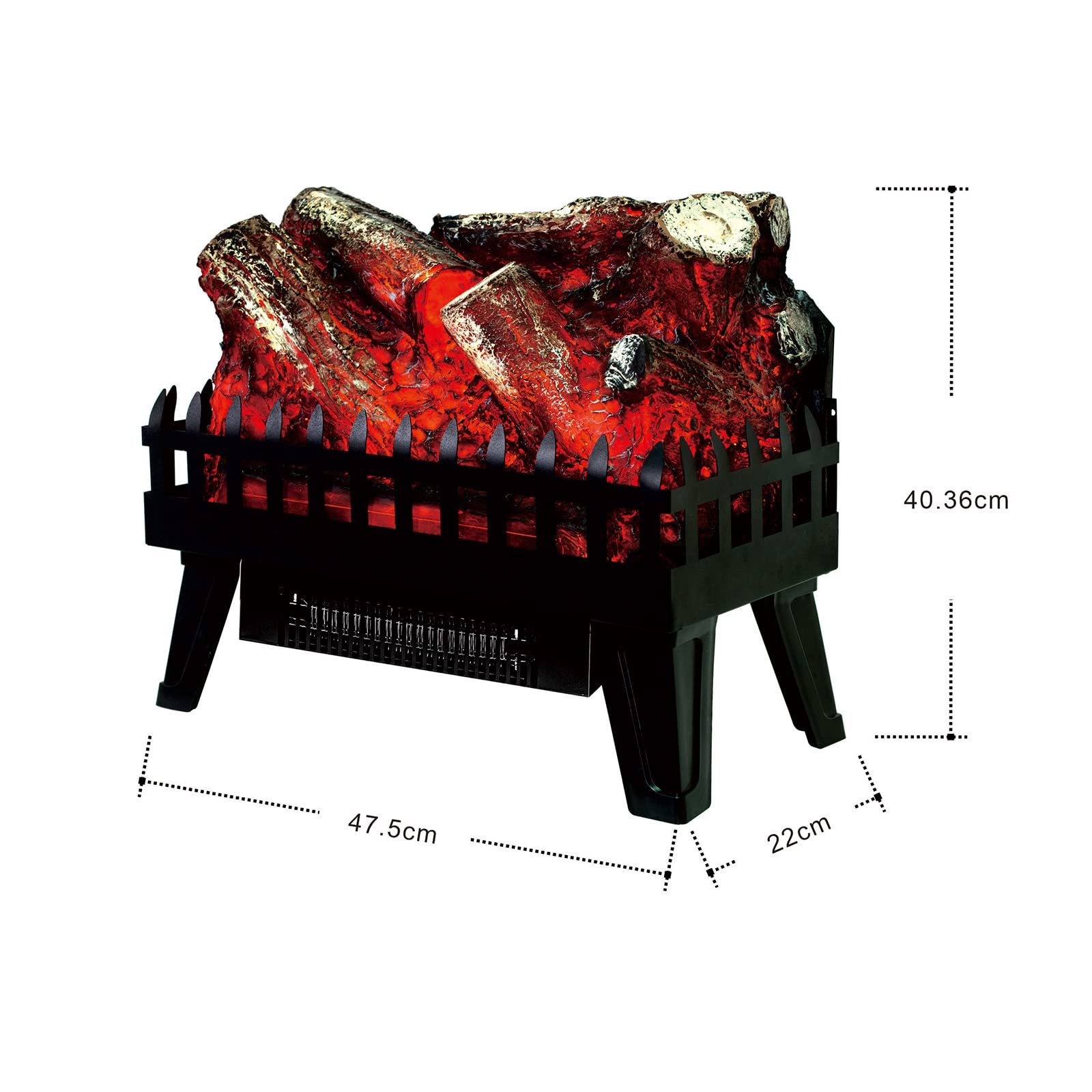KEKAI Chimenea eléctrica Decorativa portátil Utah c/Calefactor 1950 w 47,5 x 22 x 40,36" Salud y Cuidado Personal