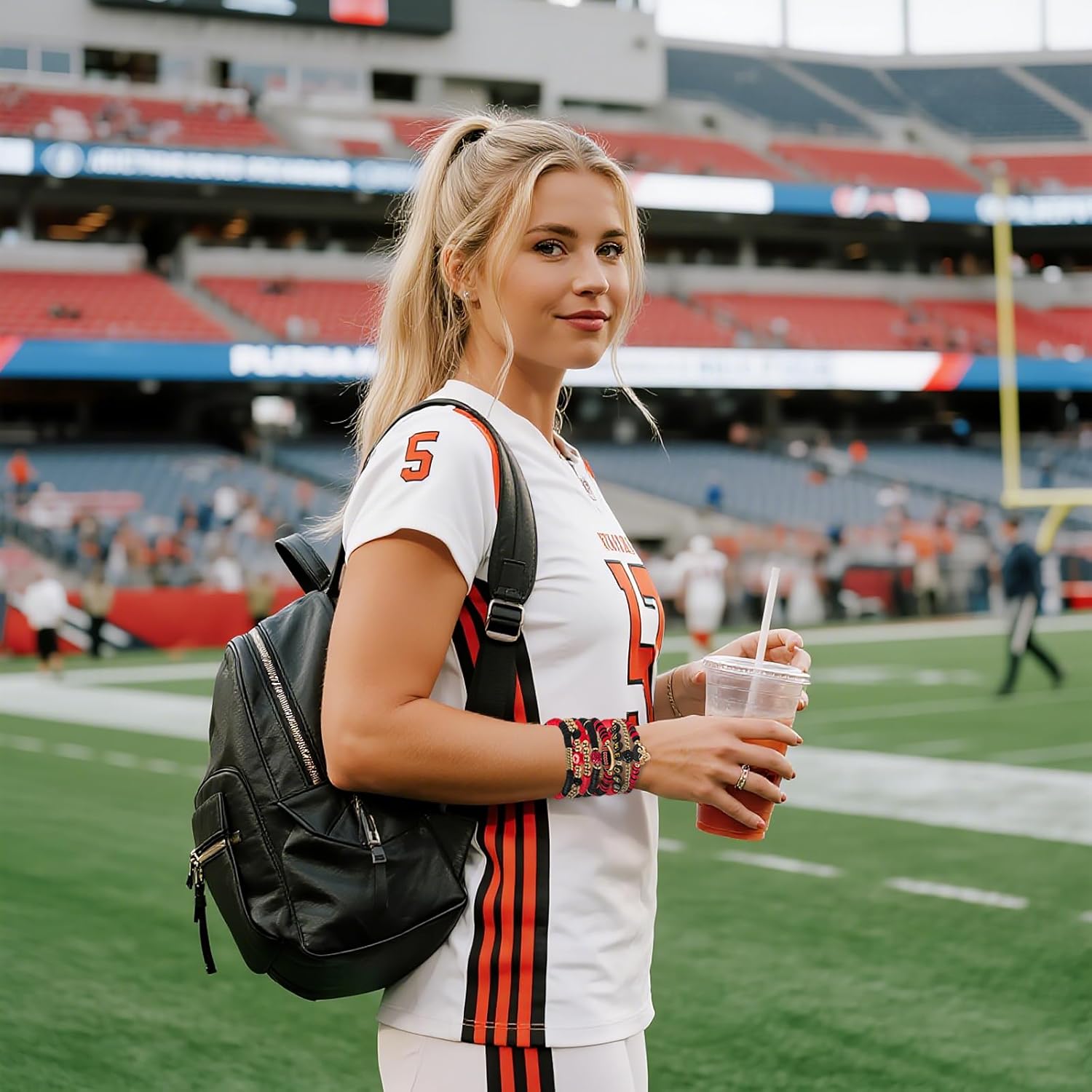 Game Day Bracelet for Women, Stackable Football Charm Bangle Jewelry for Fans & Football Moms, Sports Team Accessories Gift - Image 6