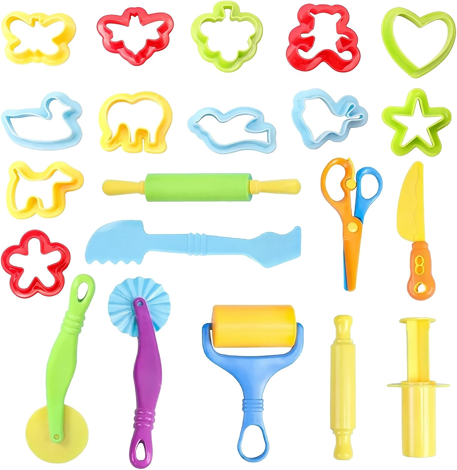 21-Piece Kneading Accessory Set, Kneading Tool for Children from 3 Years, Kneading Toy for Play Doh Accessories, Robust Kneading Tools, It Can Be Used for Various Creative DIY Games