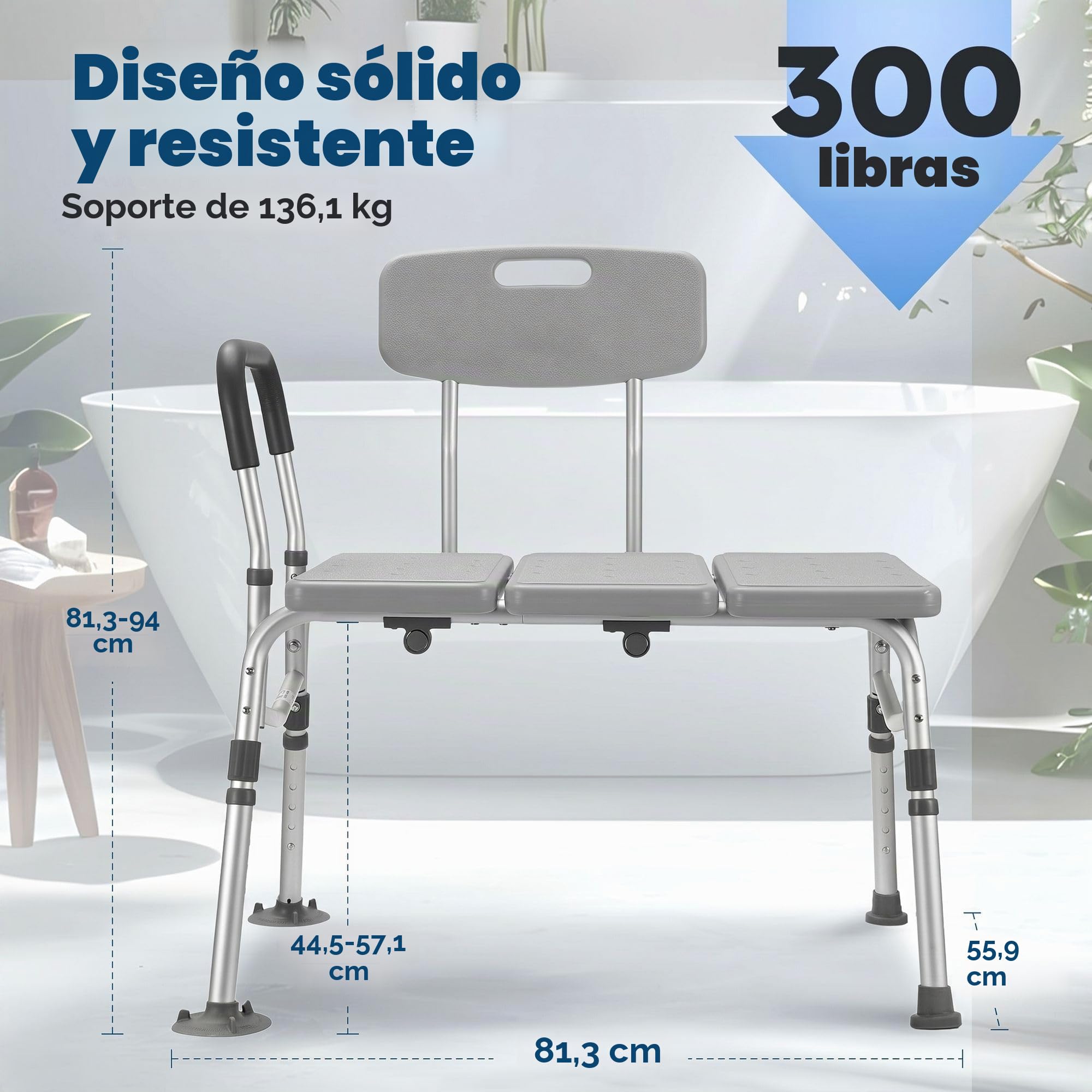 Careboda Banco de Transferencia de Bañera y Silla de Ducha Ajustable