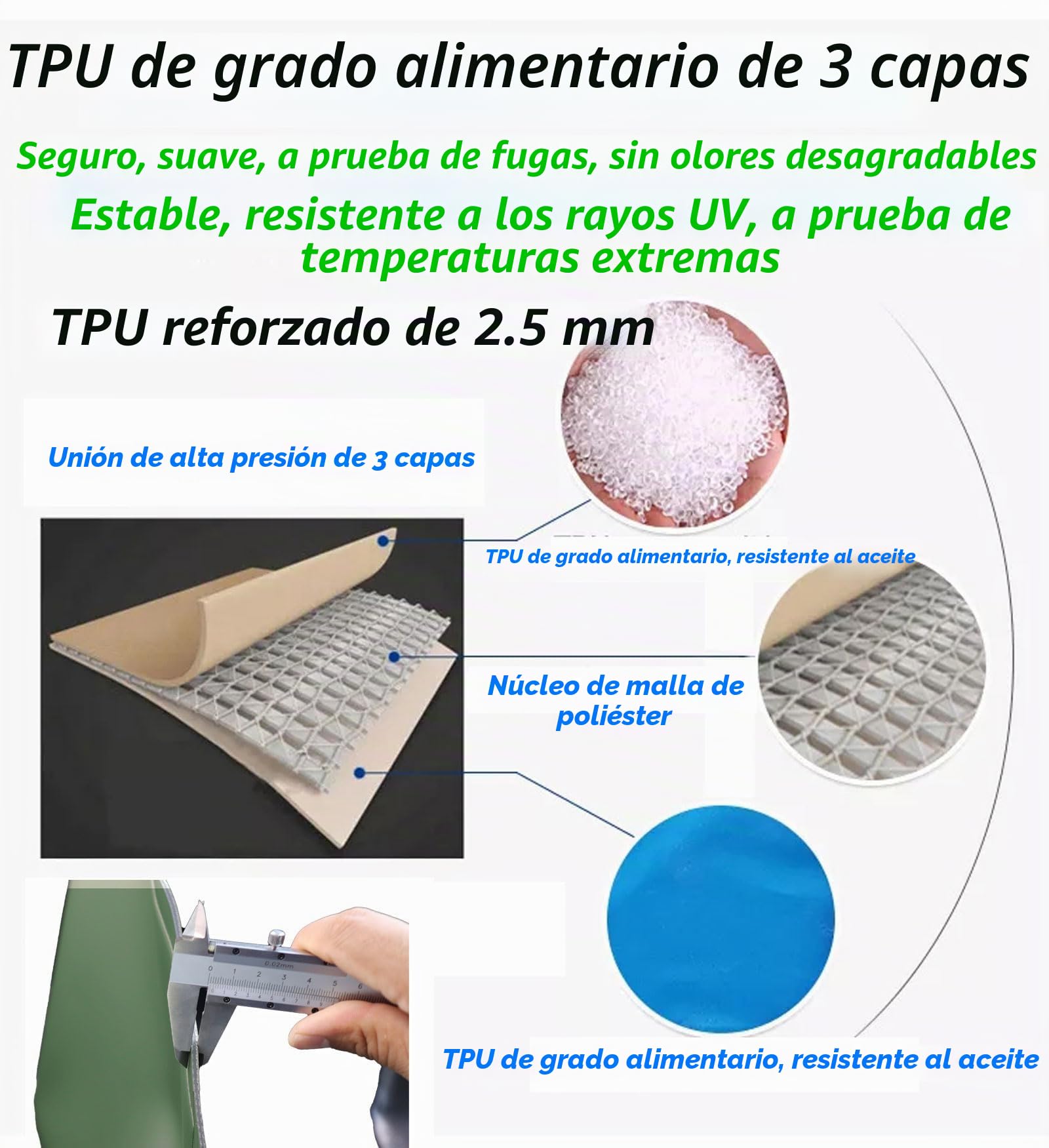 Bidón de combustible plegable de 10 l, de TPU de 2 mm, con manguera de 20 cm, depósito de gasolina a prueba de fugas para coche, moto, camping y Notfa (verde) (10 l)