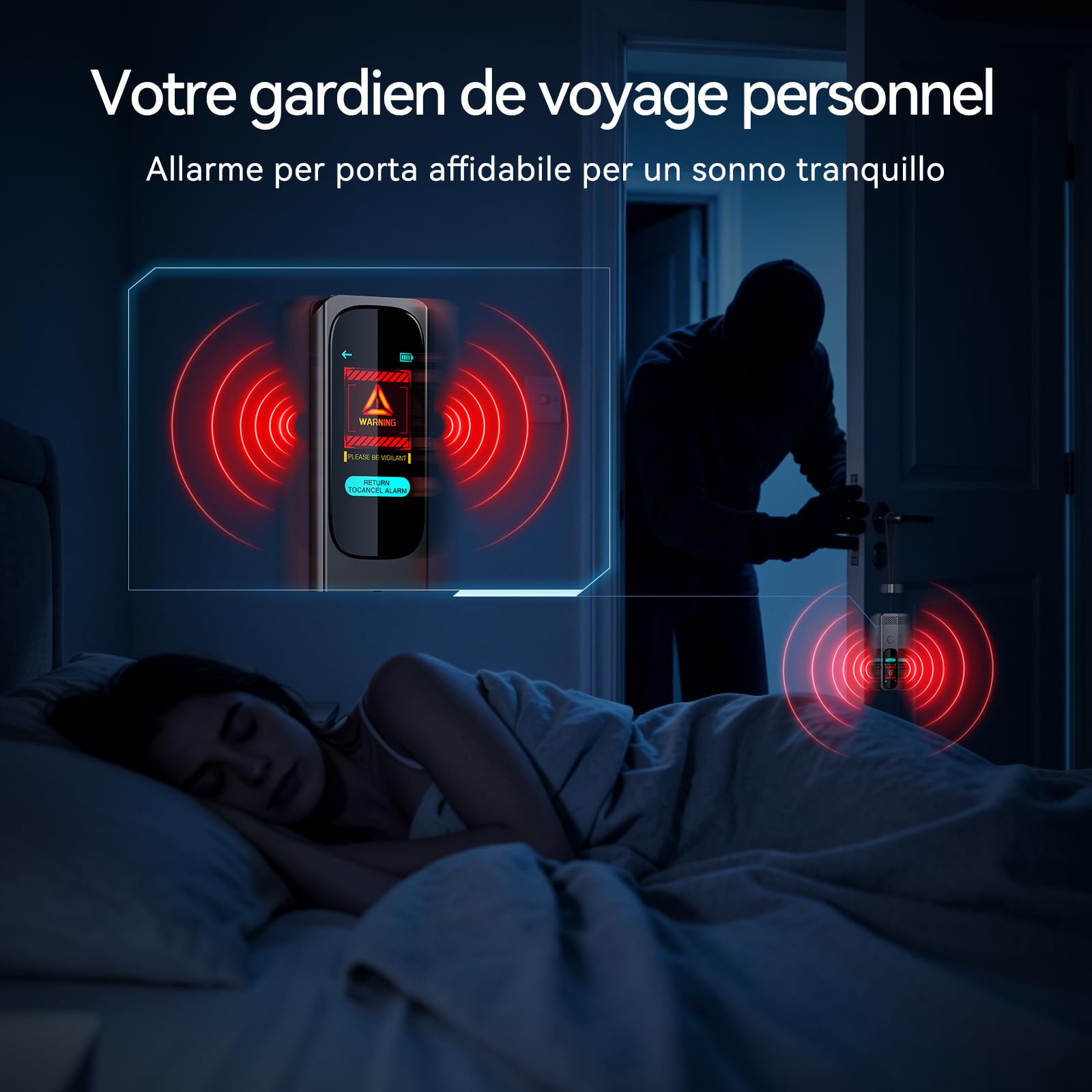 Détecteur Caméra & Micro Espion, Traceur GPS Voiture, 6-en-1 Écran Tactile | Détecteur de Traceur GPS, Scanner de Signal RF et Alarme anti-intrusion pour Hôtel, Voyage et Voiture