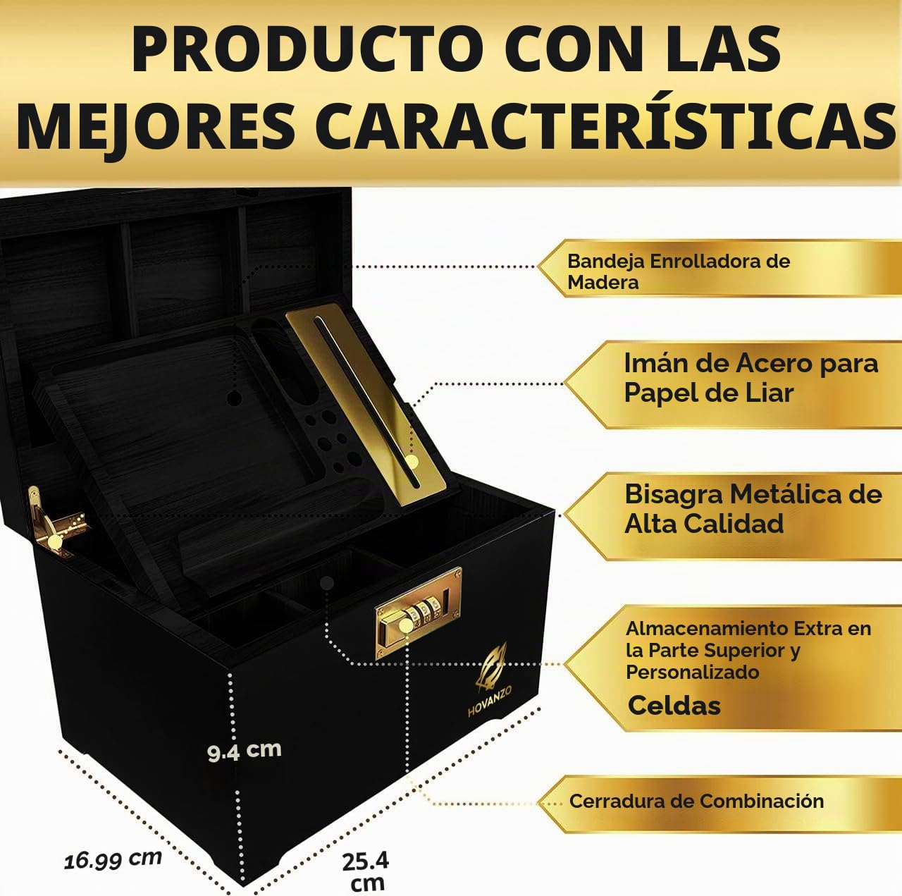 HENEVOL Caja de almacenamiento grande de, a prueba de olores, con bandeja rodante, para hierbas y accesorios, juego de almacenamiento con cerradura