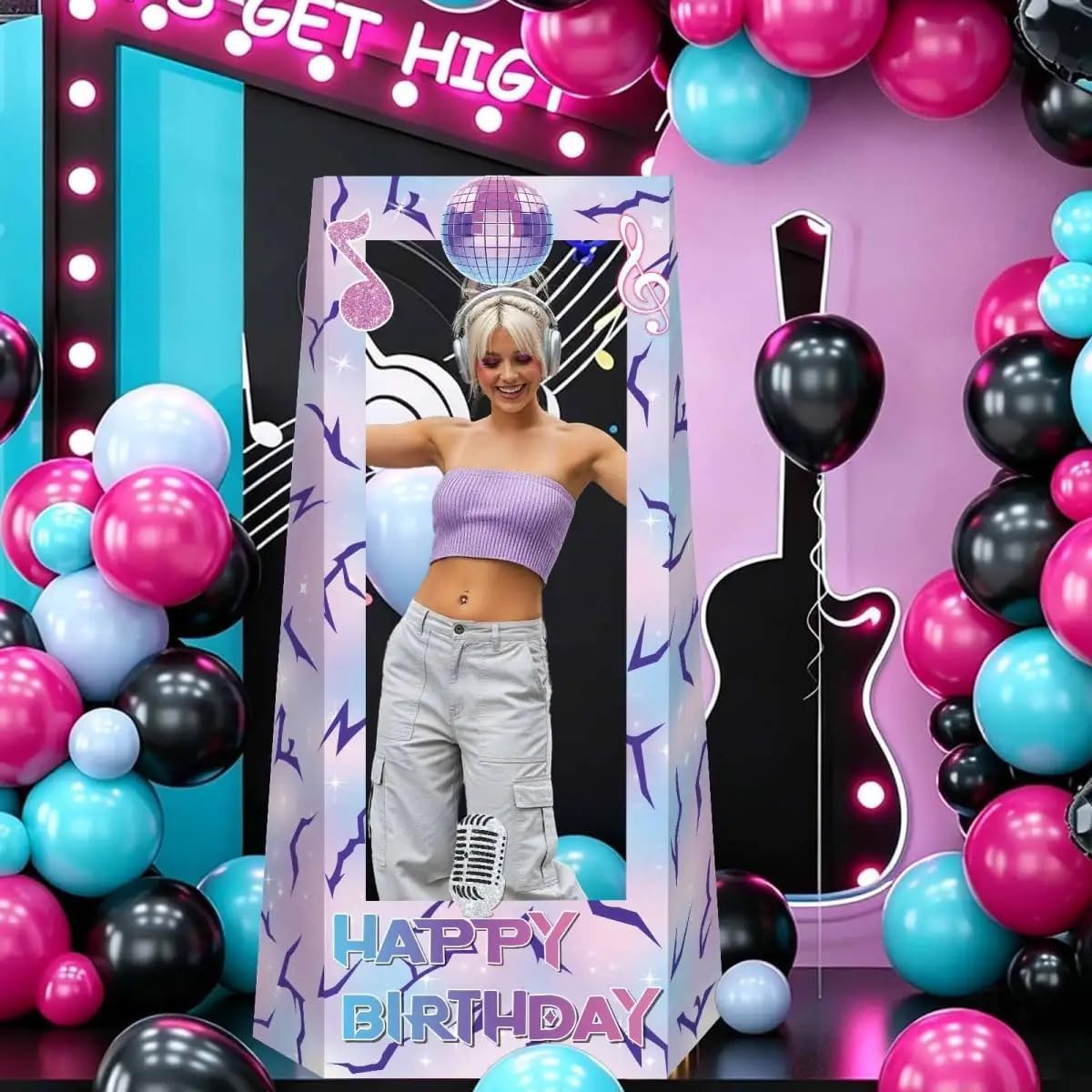 Stand-in Cardboard Doll Photo Booth for Purple Demon Party Decoration