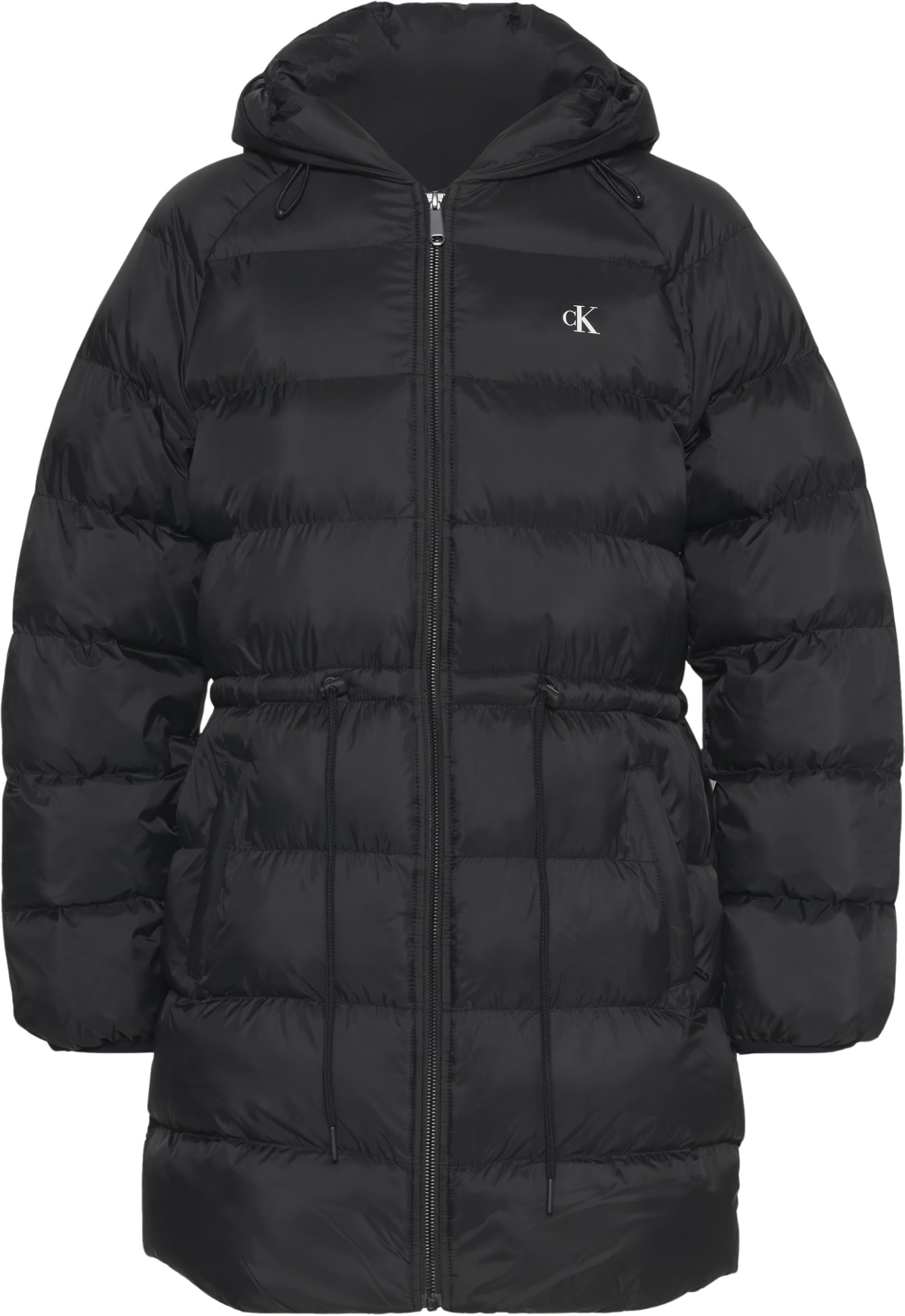 Calvin Klein Abrigo de plumas Mujer Lightweight Logo Mid Length con capucha