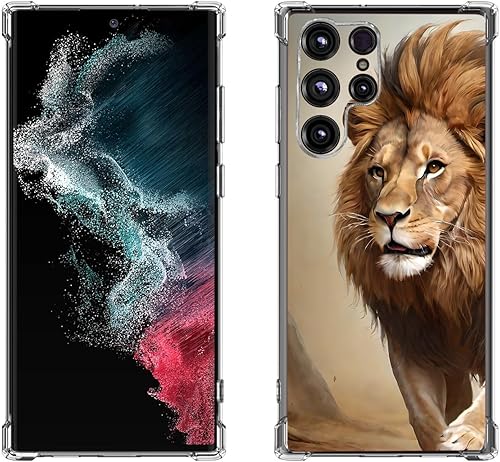 Miniatura 7 de Beaucov Funda para Galaxy S22 Ultra protección contra caídas de gato verde amarillo a prueba de golpes funda protectora de cuerpo completo