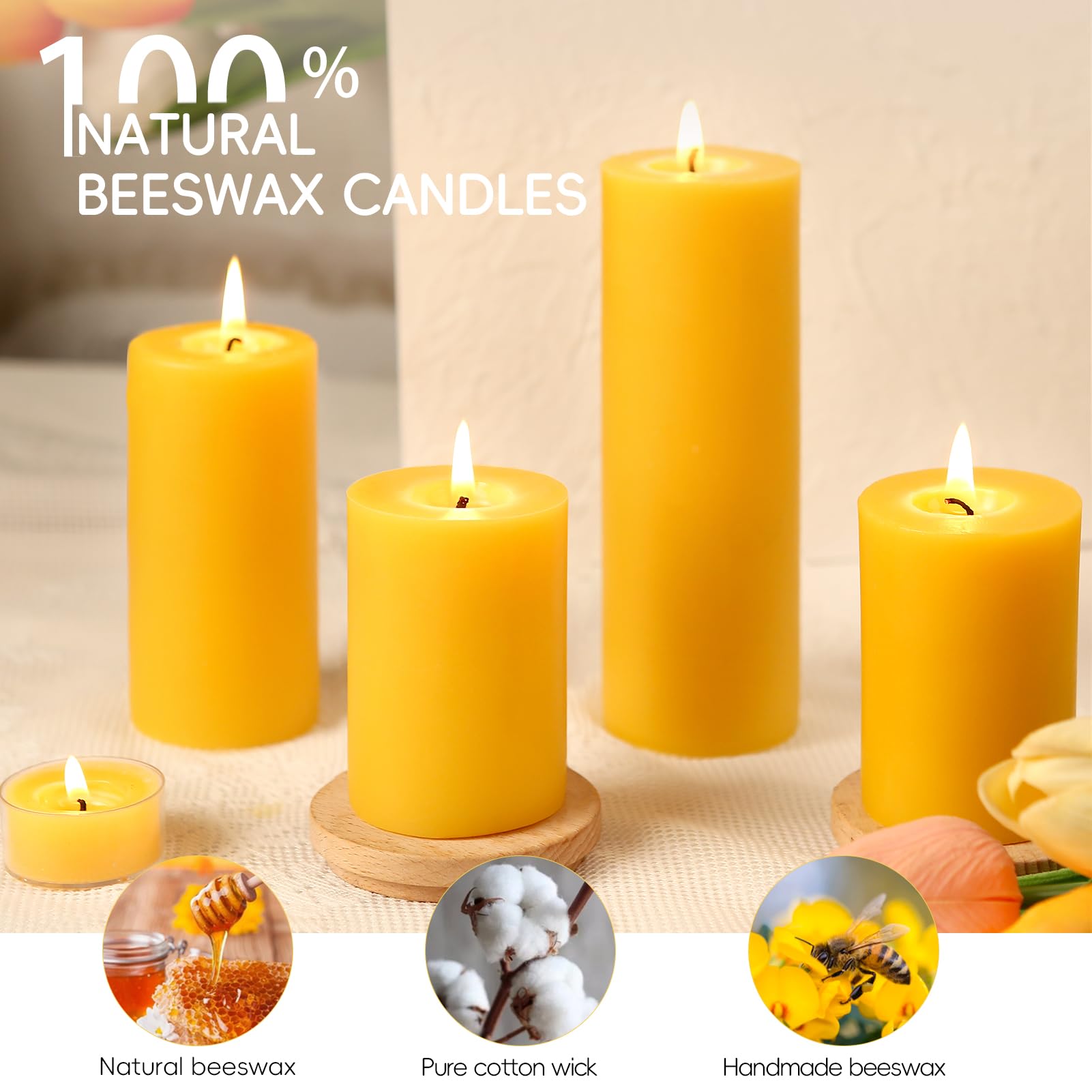 Velas de cera de abejas