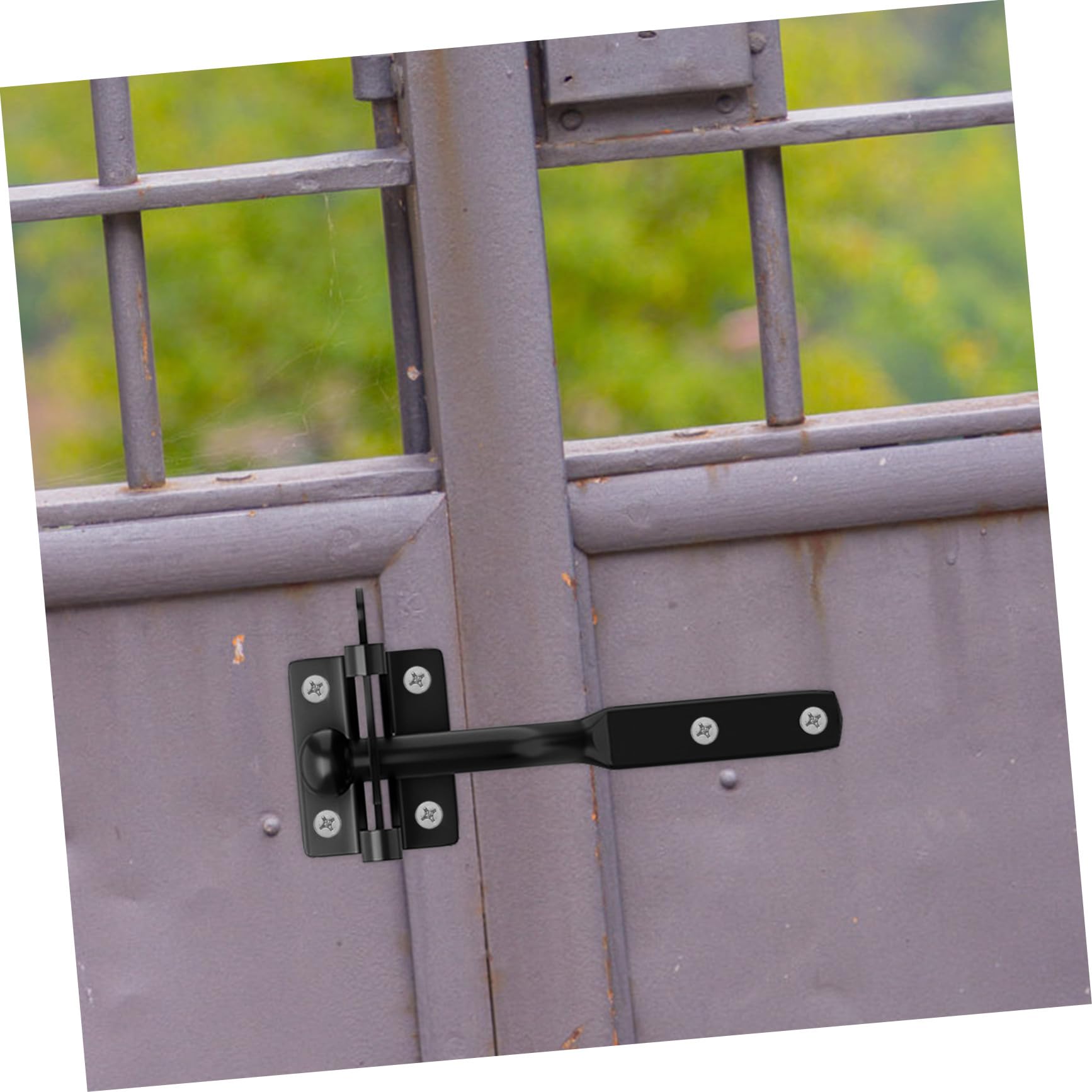 iplusmile Loquet de Portail et Stabilité Renforcée Mécanisme de Verrouillage Fiable en Fer Noir pour Portillon Bois pour Clôtures Extérieures et Fermes