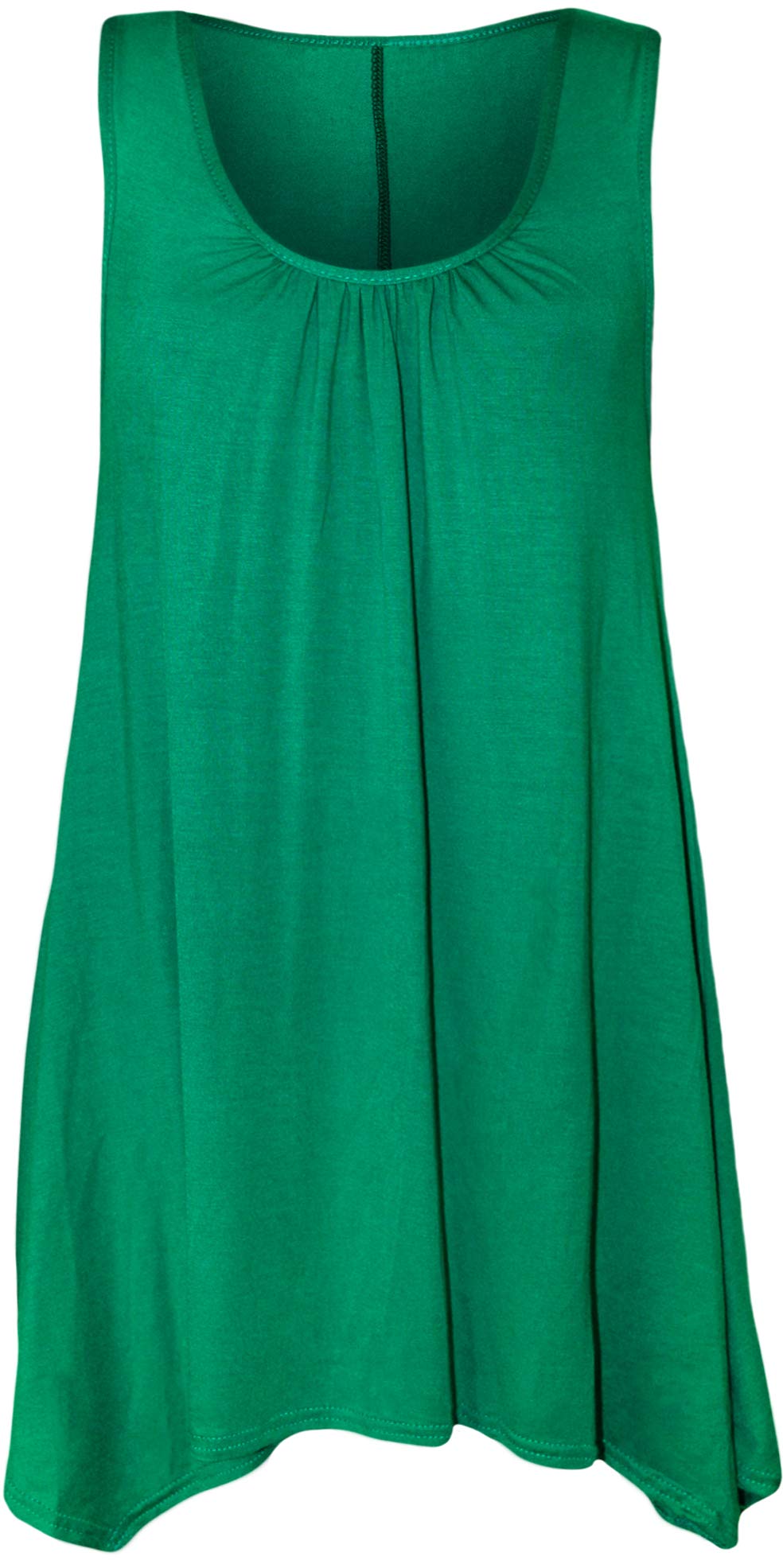 Wearall Women's Jade Plus Size Hanky Hem Long Sleeveless Scoop Neck Vest Top 12-14