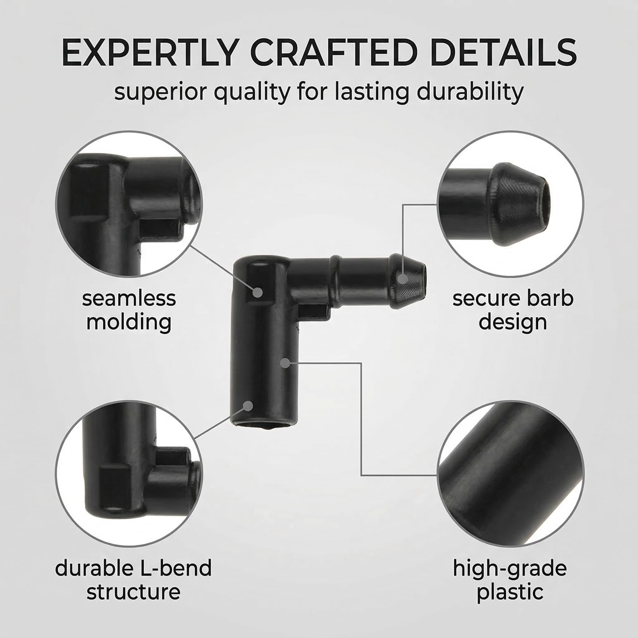 Lavaparabrisas Coche, 4 Conectores De Manguera Compatibles Con Opel Vauxhall Astra H Corsa D Zafira B 13171805 13257350 1452941 (Negro)