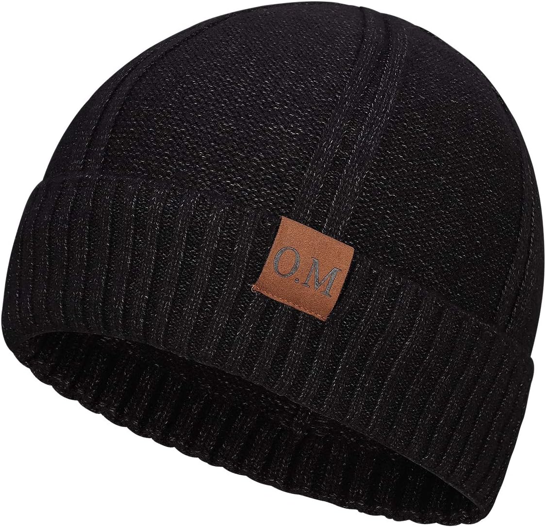Mens Slouchy Long Oversized Beanie Cap Lined Knit Warm Thick Skully Hat Carbonarius
