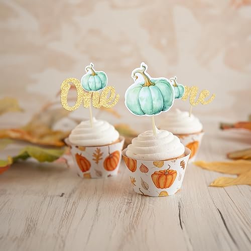Miniatura 14 de 24 adornos de calabaza para cupcakes con purpurina para otoño, hojas, flores, calabaza, cupcakes, decoración de pasteles para Halloween, decoración