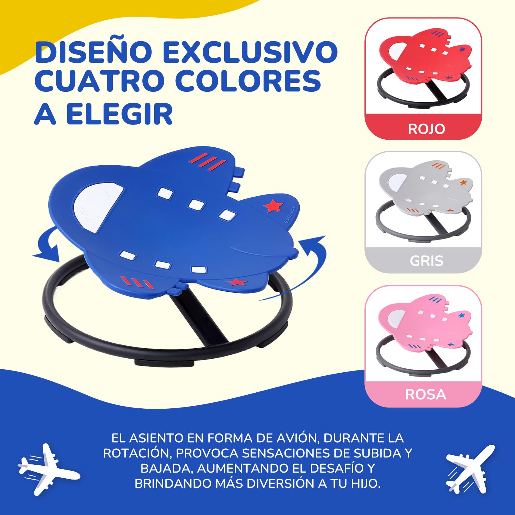 Sedia Sensoriale Prodotti Sensoriali per L'autismo Giocattoli Sensoriali Sedia Rotante Autismo Sedia Rotante per Bambini Sedia Girevole per L'allena (Blu)