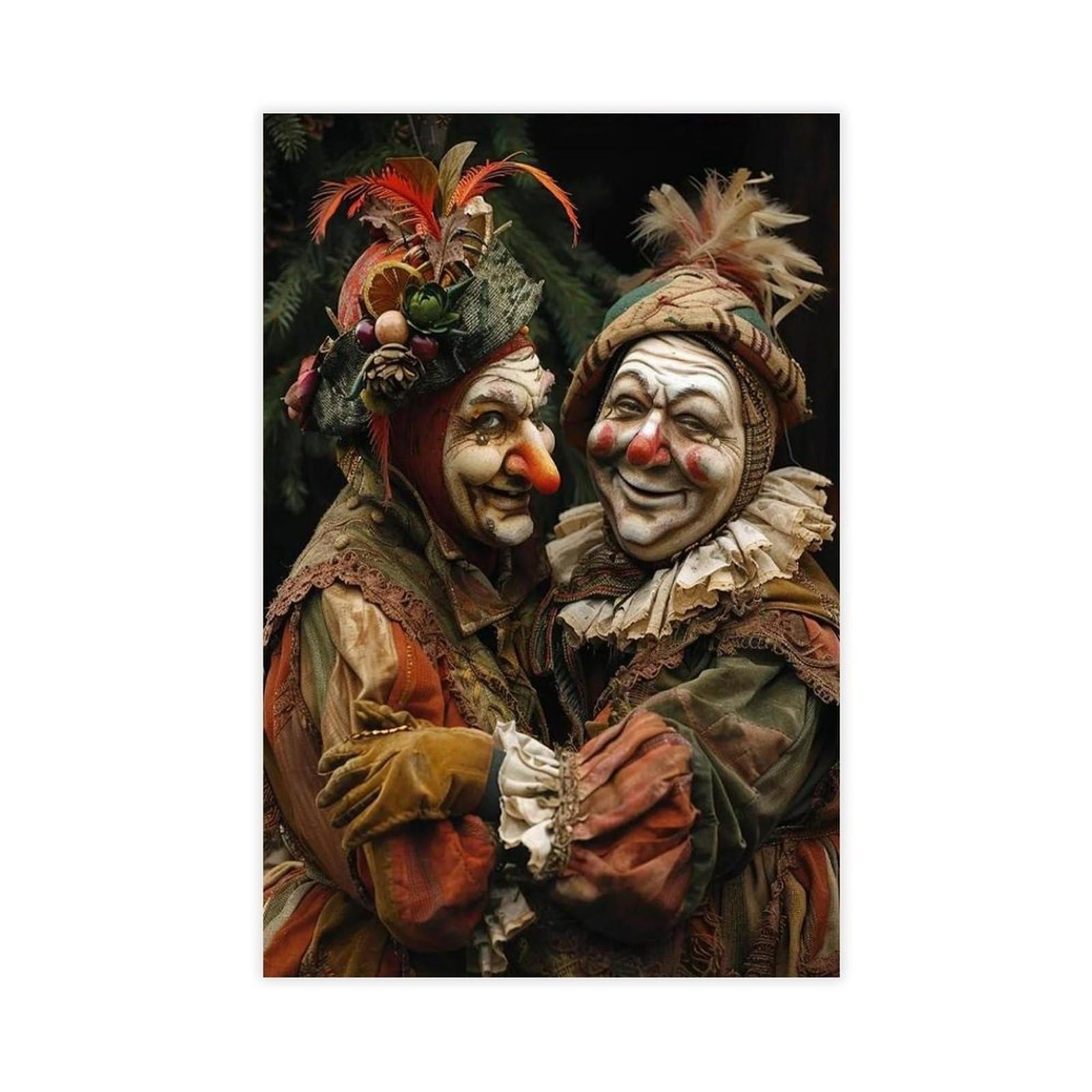 QGVBGF Elegante poster su tela con scena Commedia Dell'Arte, decorazione per camera da letto, ufficio, camera da letto, regalo, 60 x 90 cm