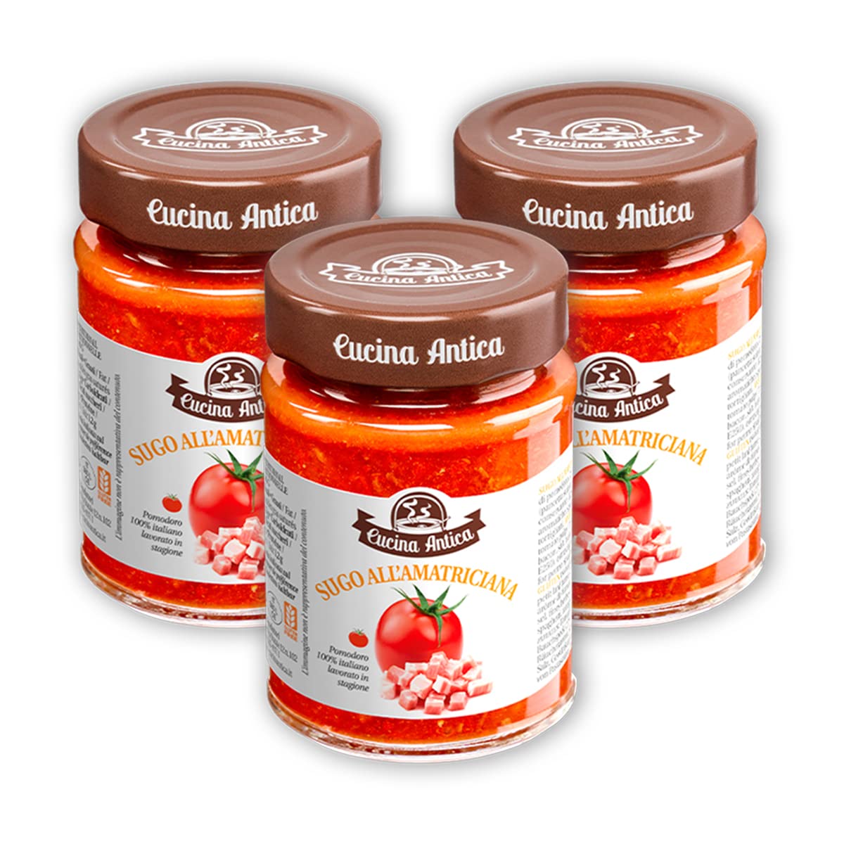 Cucina Antica - Sauce Amatriciana - 3 Pots de 190 g