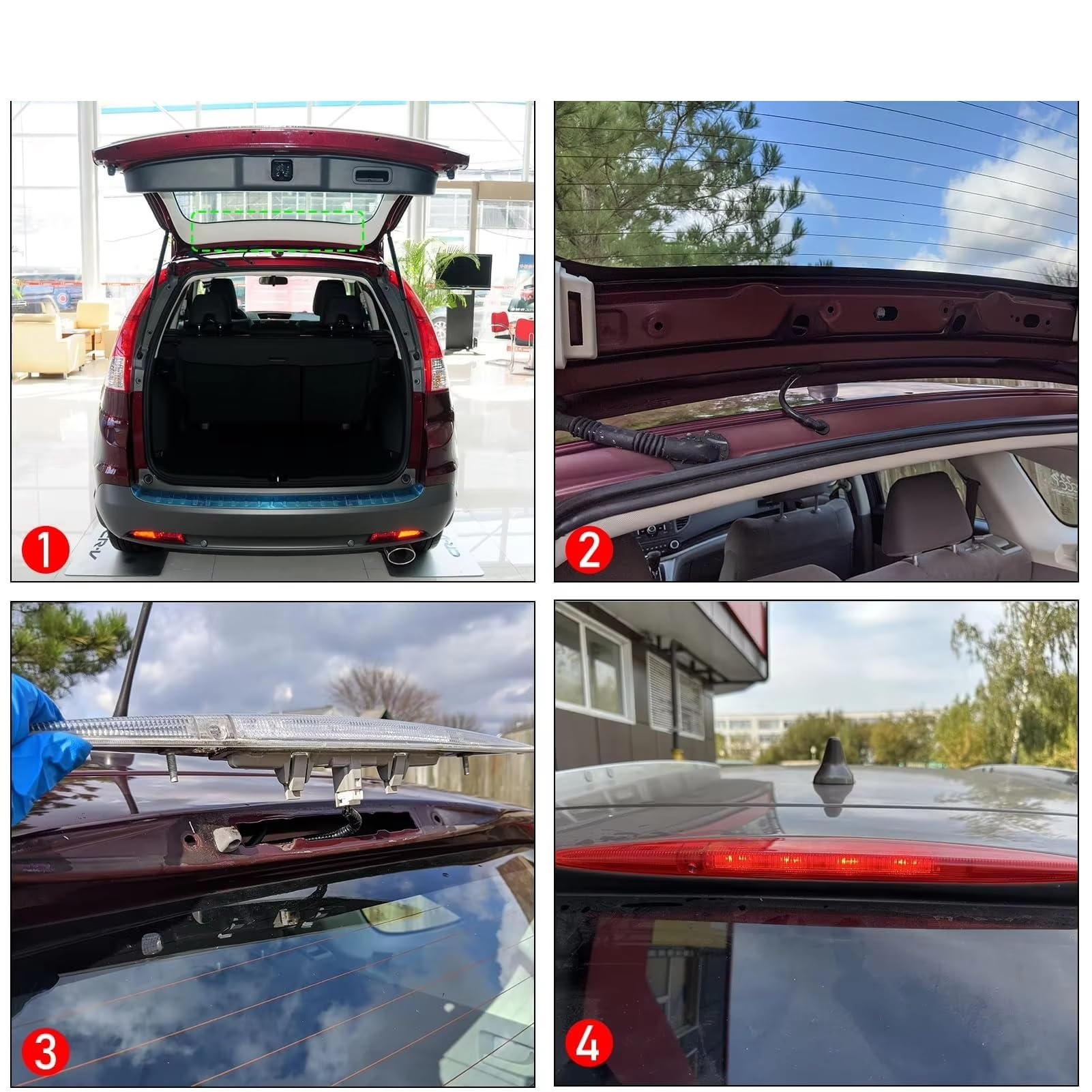 Luce Stop Terzo Freno Luce Stop Di Colore Rosso Bianco Montata In Alto Per CRV 2012 2013 2014 2015 2016 Terza Lampada Freno Aggiuntiva(Red)