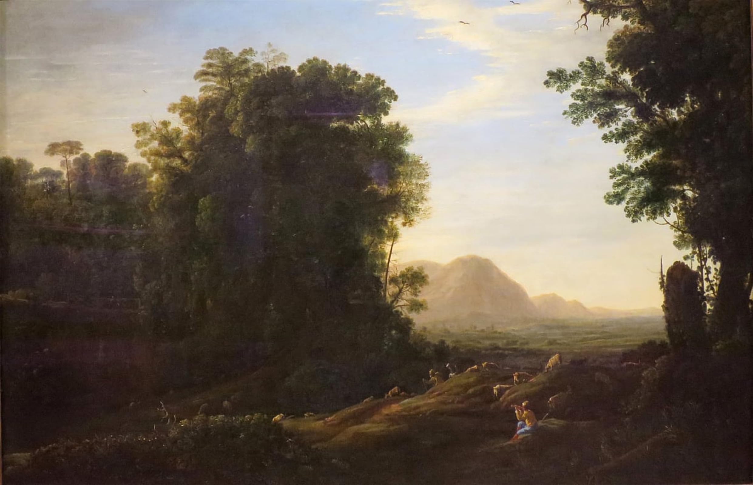 POSTERIIk Famous Animal Posters Vintage Picture Landscape with a Piping Shepherd by Claude Lorrain Modern Wall Decor for Home Decor 60x90cm
