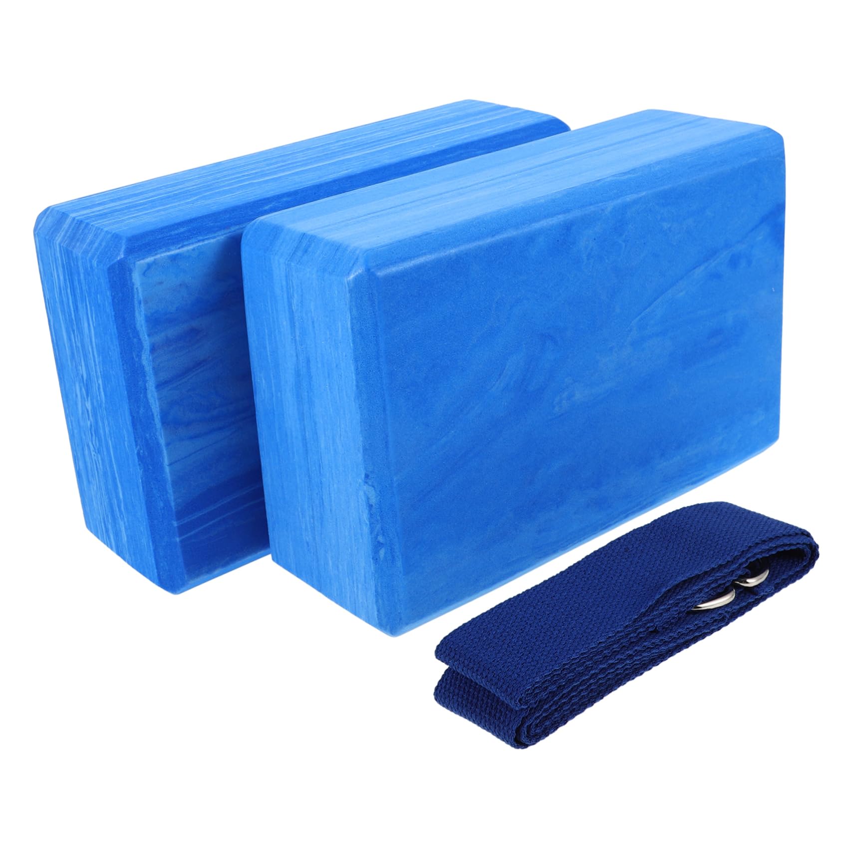 POPETPOP Bricks Yoga Blocks Set 3pcs High Density Foam Blocks Straps Safe for Body Relaxation and Fitness