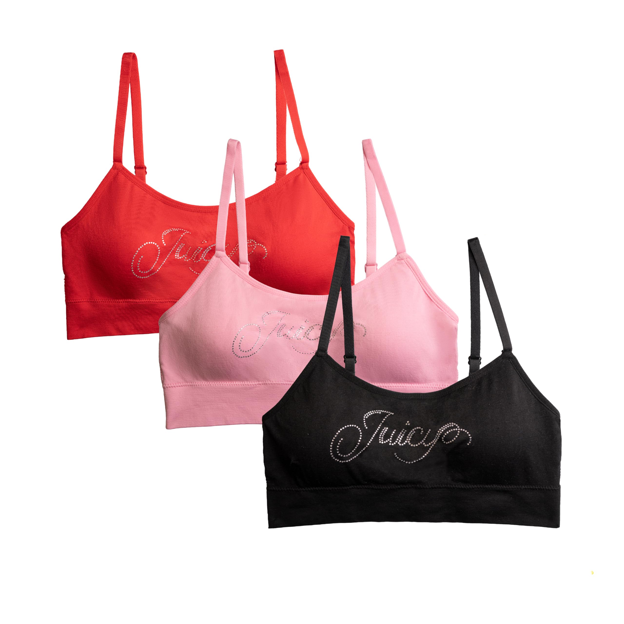 Juicy Couture Women's Multipack Seamless Comfort Lounge Wirefree Bralettes