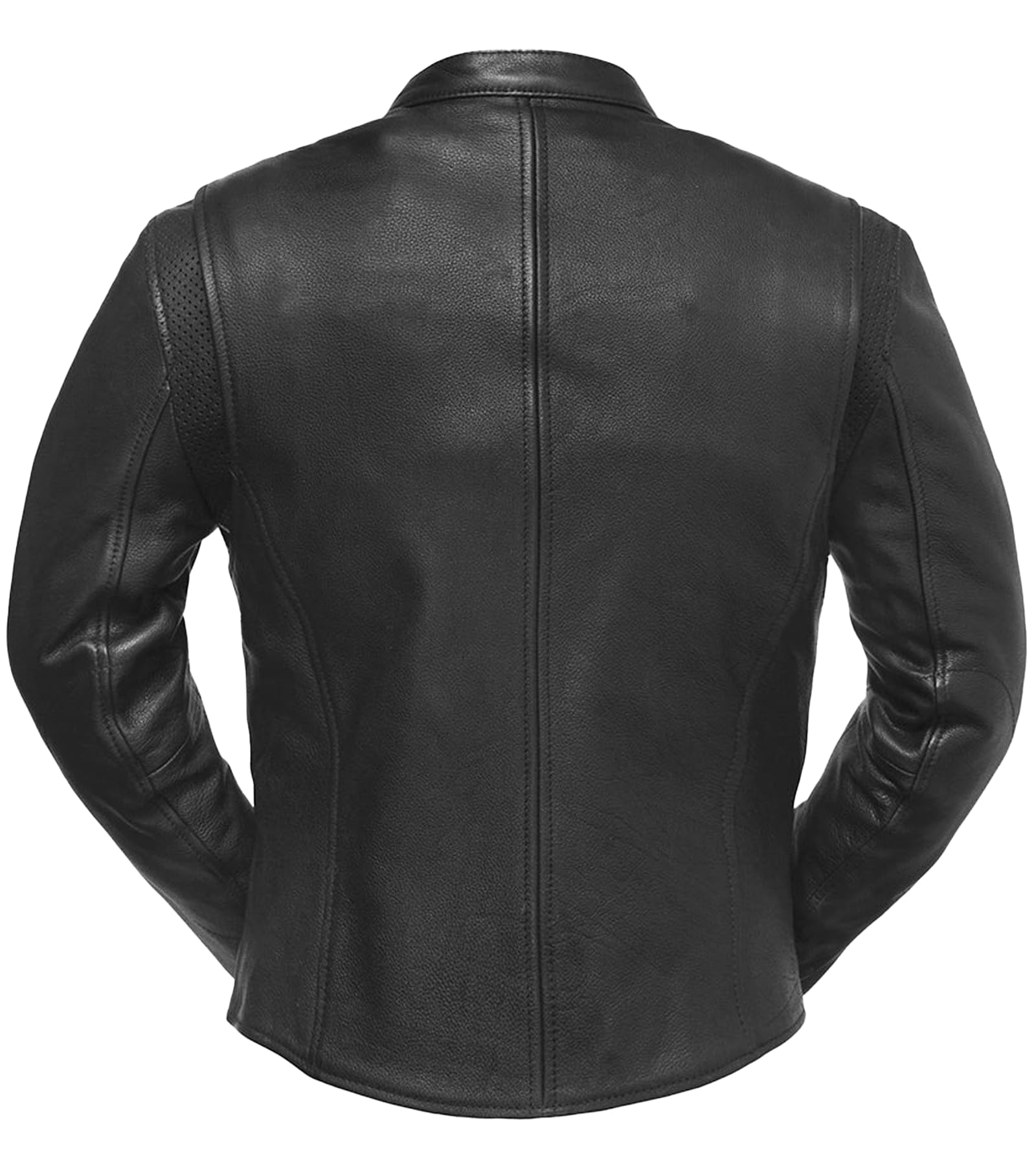 First Mfg Co - Speed Queen - Women's Motorcycle Biker Riding Black Leather Jacket - Extra Small - Action Back Grommets Thermal Liner