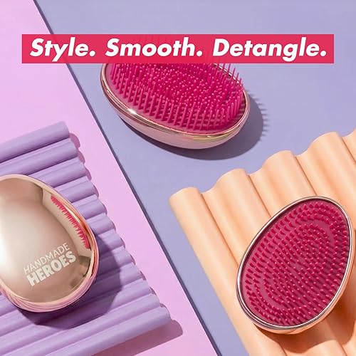 Miniatura 2 de Drop Dead Gorgeous - Cepillo de pelo dorado rosa  Para cabello húmedo y seco  Todo tipo de cabello  Cepillo de palma desenredante  Esencial de viaje