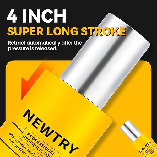 Miniatura 19 de NEWTRY Cilindro hidráulico de 20 toneladas Jack largo de 4 "carrera Porta Power Ram Jack Cilindro de elevación se retrae automáticamente