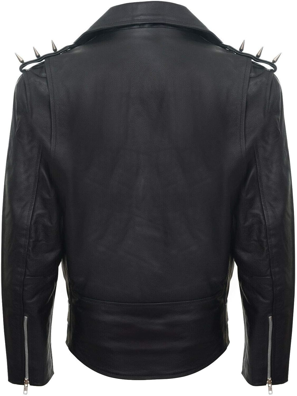 Mens Fringe Hide Leather Brando Tasseled Motorcycle Jacket Retro Biker