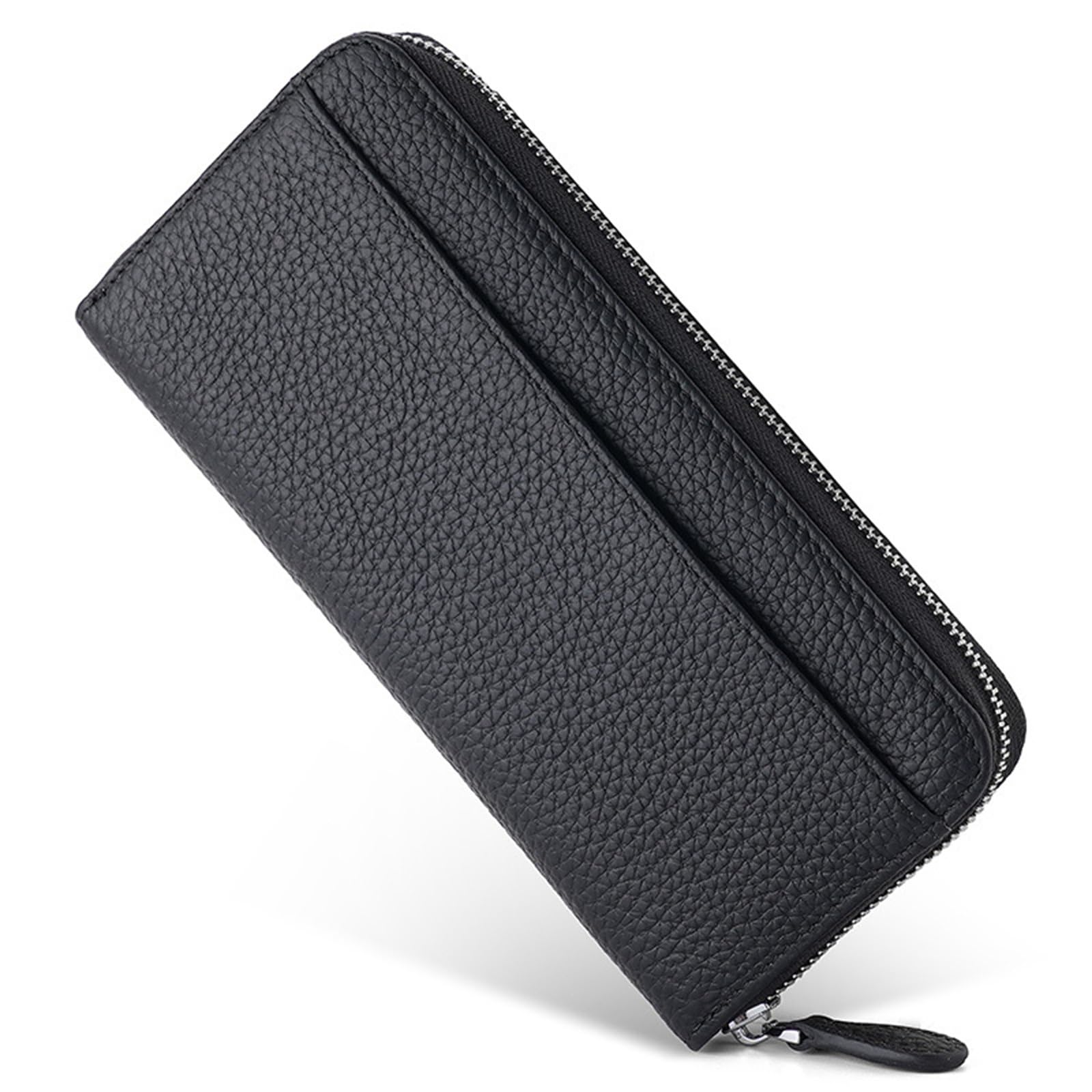 Cartera Larga para Mujer Cartera for Mujer, Bolso Largo con múltiples Posiciones for Tarjetas, Monedero, de Mano para Viajar(Schwarz)
