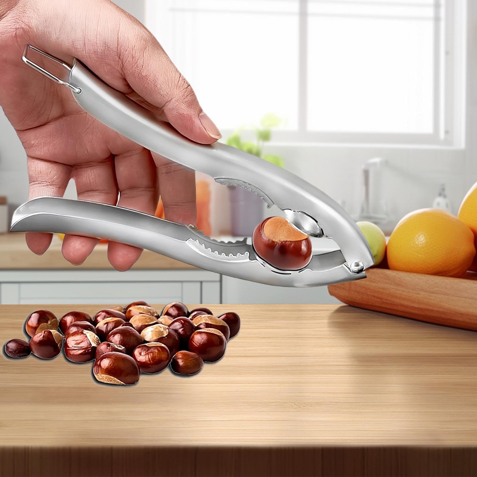 Outil De Casse-noix, Ouvre-châtaigne Multifonction En Métal Avec Poignée Antidérapante Pour Noix De Pécan, Noisettes, Pistaches