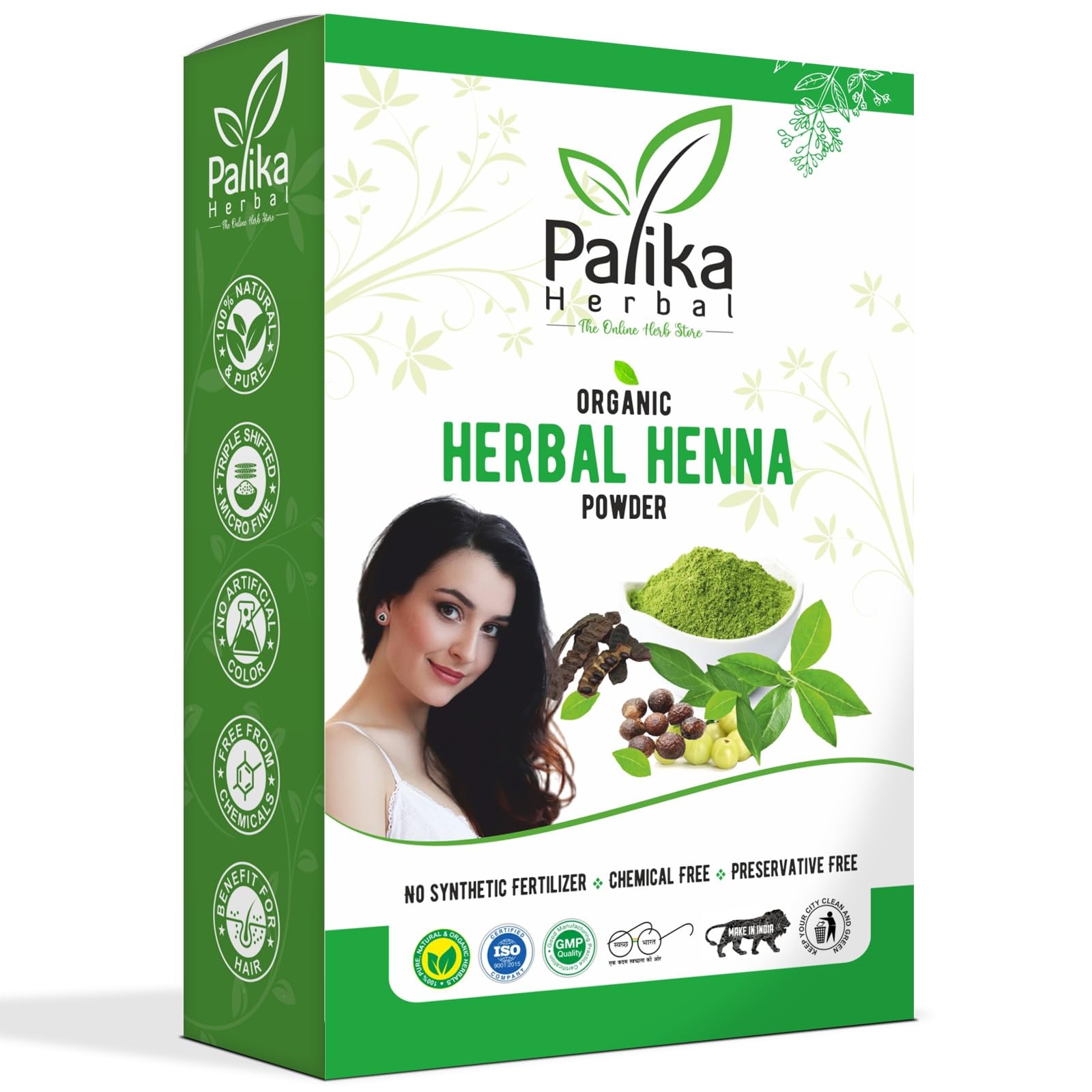 Palika Herbal Organic Herbal Henna Powder Enriched With 8 Herbs For Hair Colour & Conditioning | Natural Mehendi for Long Lasting & Silky Smooth Black Hair Color, 100g-picture-41