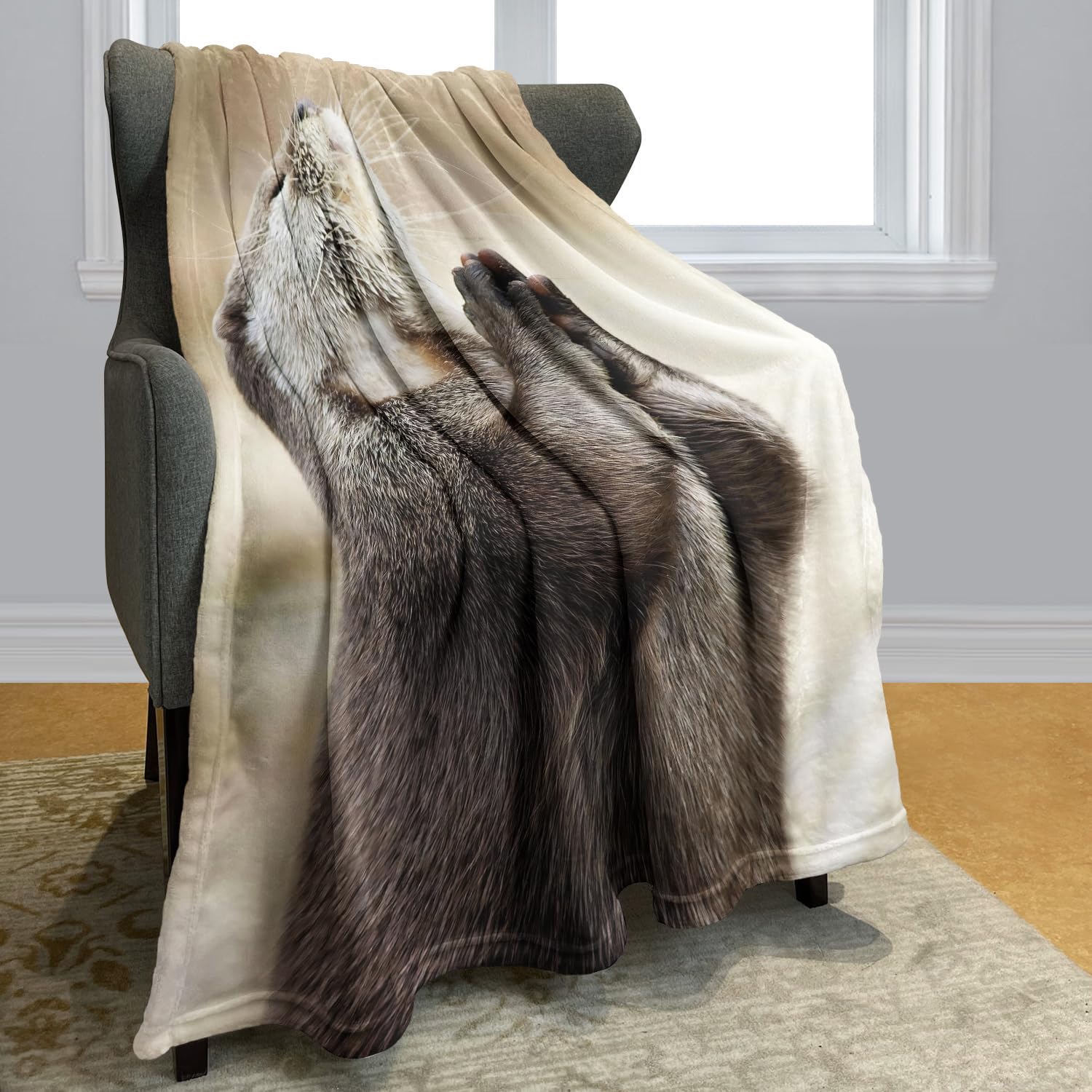 YISUMEI - 150 x 200 cm Decke - Otter Fleecedecke,Kaschmir-Gefühl Kuscheldecke Geeignet für Bett oder Sofa