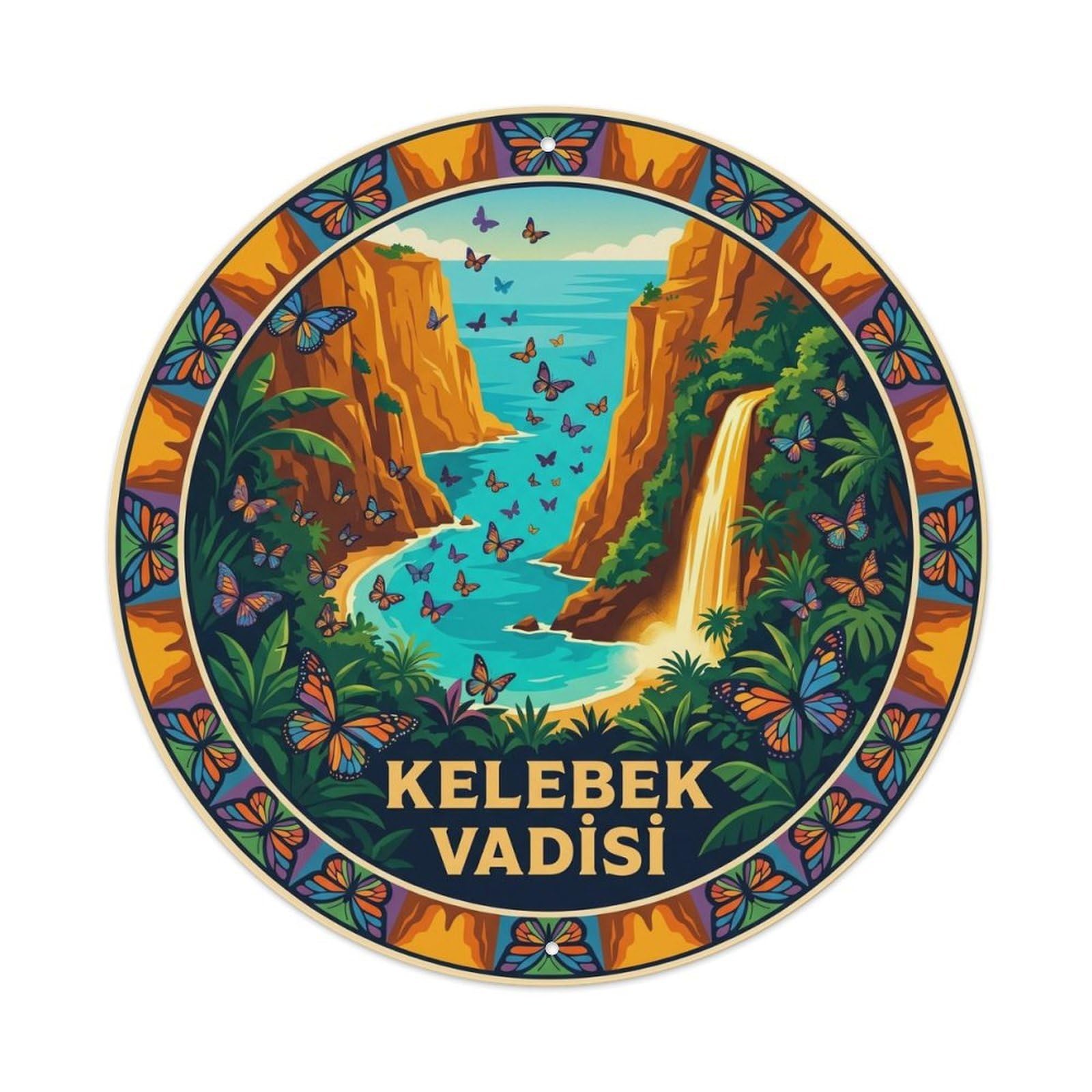 Butterfly Valley Oludeniz Turkey Landscape Graphic Metal Tin Sign