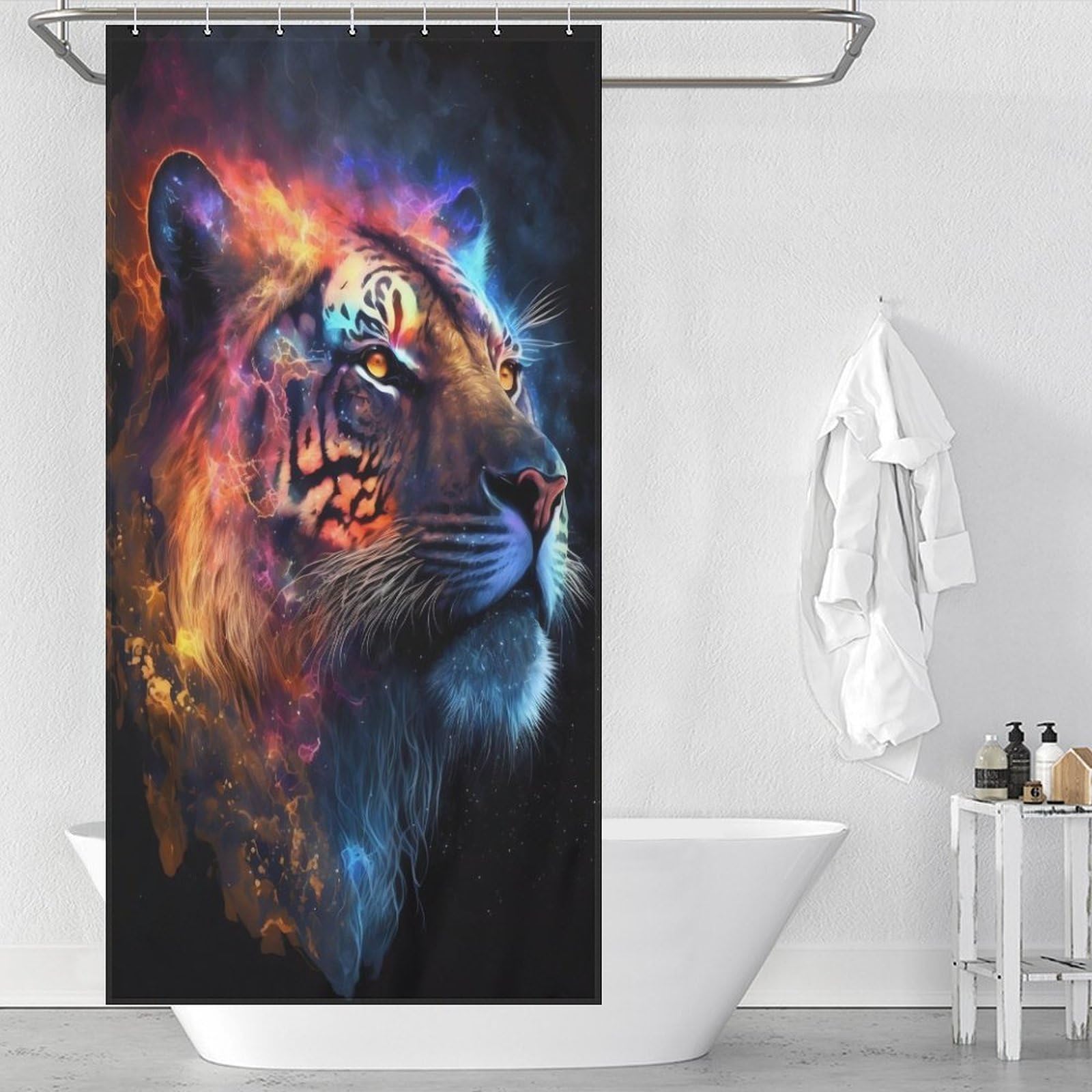 Rideau de douche de luxe Star Tiger en polyester épais résistant 90x180cm