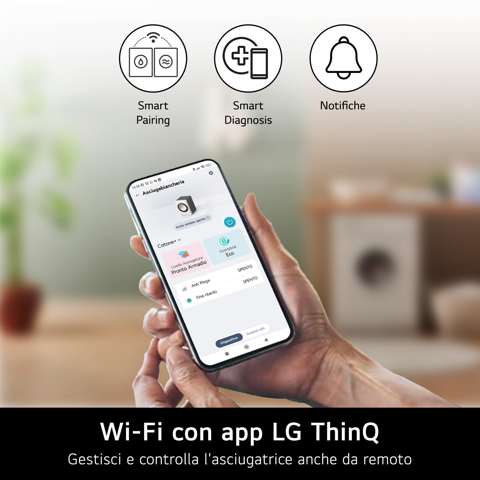 LG RH18U8AVCW - Secadora Smart de 18 kg, serie U8, clase A+++, bomba de calor Dual Inverter, motor Direct Drive, inteligencia artificial AI Dry, condensador autolimpiante, Wi-Fi, blanca