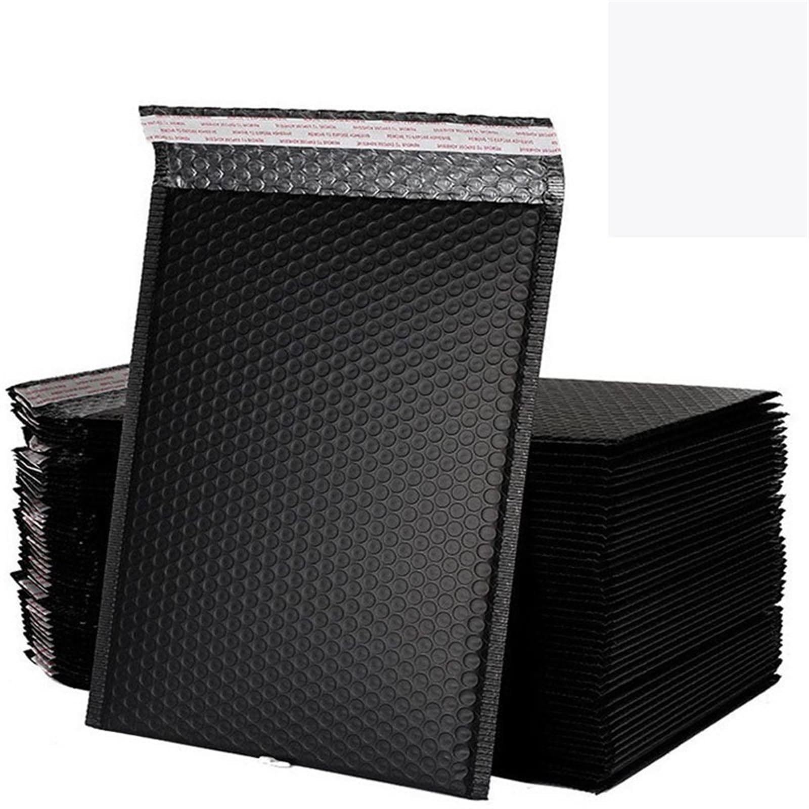 Luftpolster Versandtaschen 100 Stück holografische Versandtaschen, gepolsterte Poly-Blasen-Versandumschläge for Verpackungen, selbstklebende Versandtaschen, Luftpolsterpolsterung(100pcs black,13*15cm)